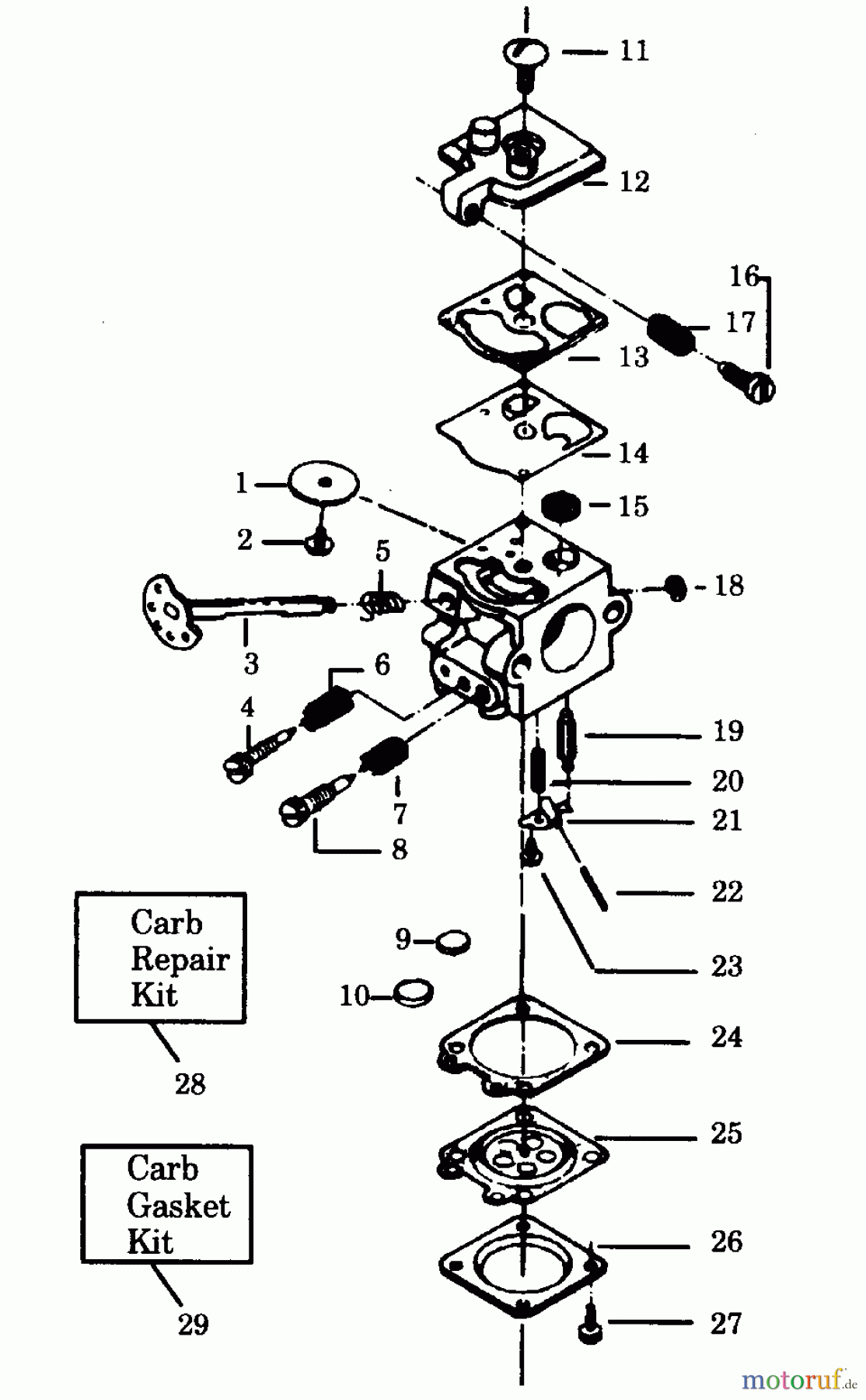 Poulan / Weed Eater Motorsägen 2300CVA - Poulan Chainsaw CARB.WT-3 BEFORE S/N A335001, WT-20 S/N A335001 & AFTER