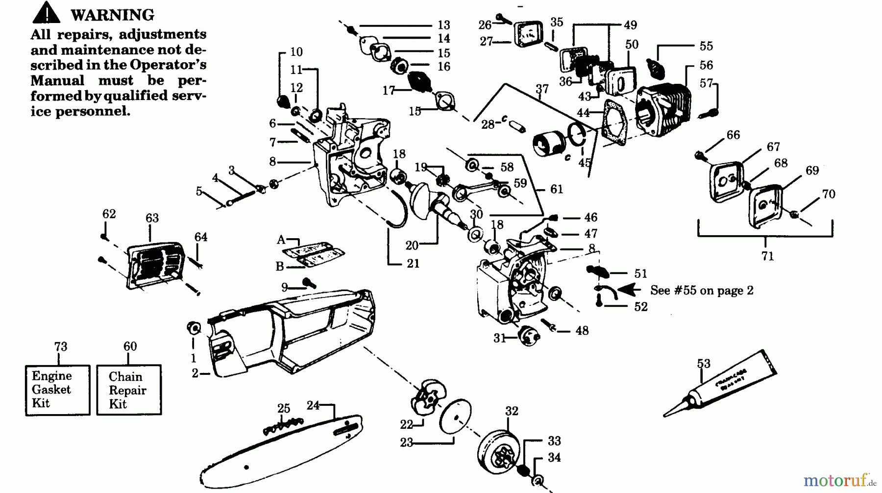 Poulan / Weed Eater Motorsägen 2300CVA - Poulan Chainsaw POWER UNIT