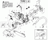 Poulan / Weed Eater 2050 (Type 1) - Poulan Pioneer Chainsaw Ersatzteile Handle, Chassis & Bar Assembly Type 1-6