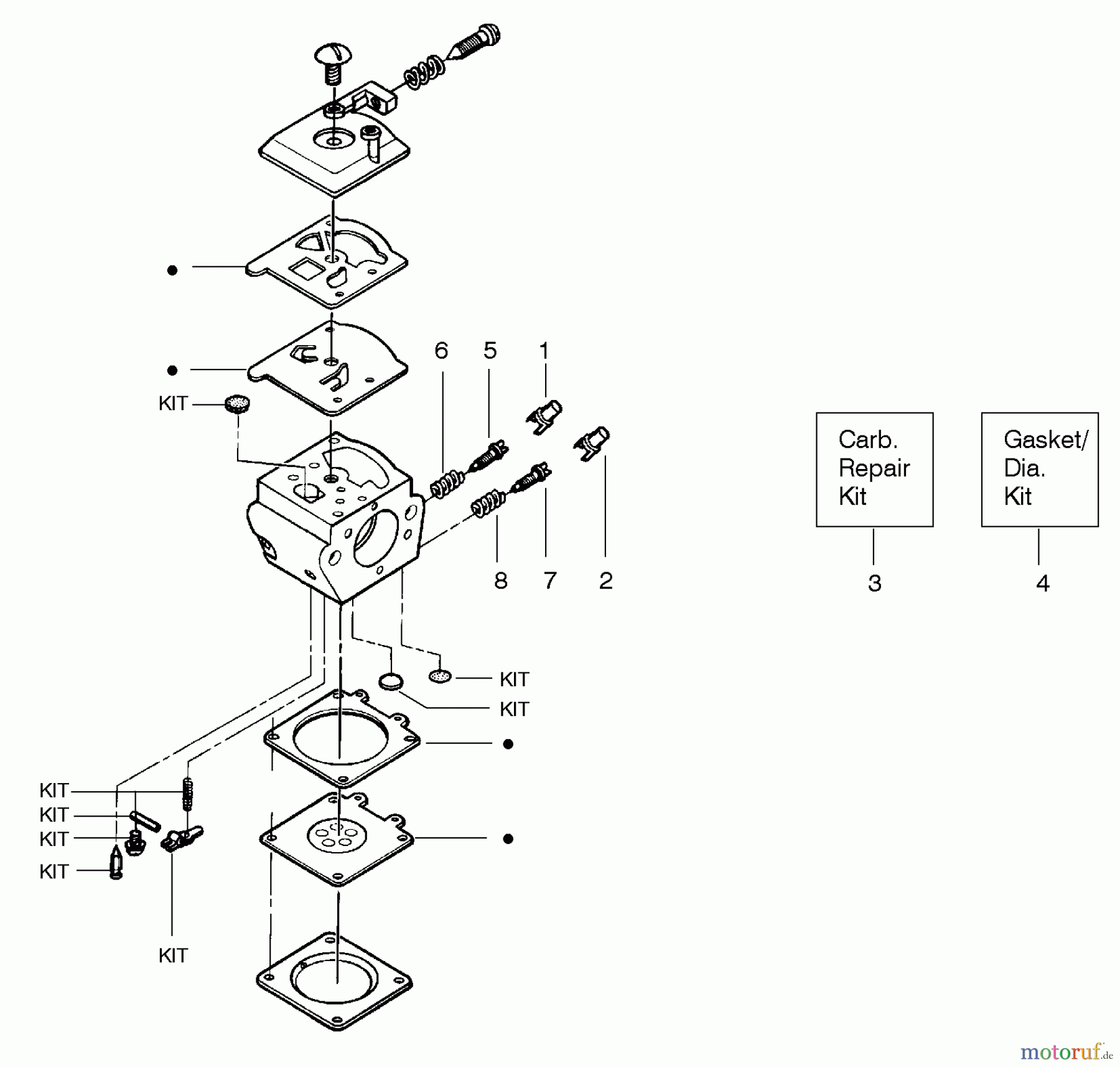 Poulan / Weed Eater Motorsägen 2050 (Type 5) - Poulan Pioneer Chainsaw Carburetor Assembly (WT324) 530069703