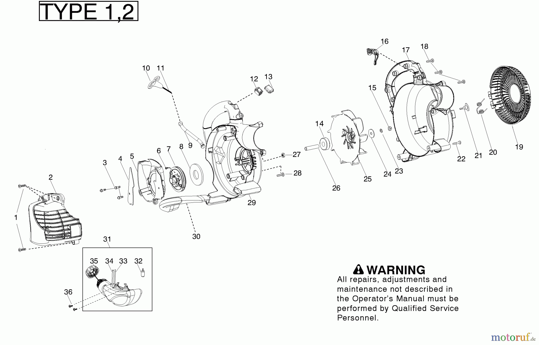 Poulan / Weed Eater Bläser / Sauger / Häcksler / Mulchgeräte BVM200VS - Poulan Pro Blower Housing Type 1, 2