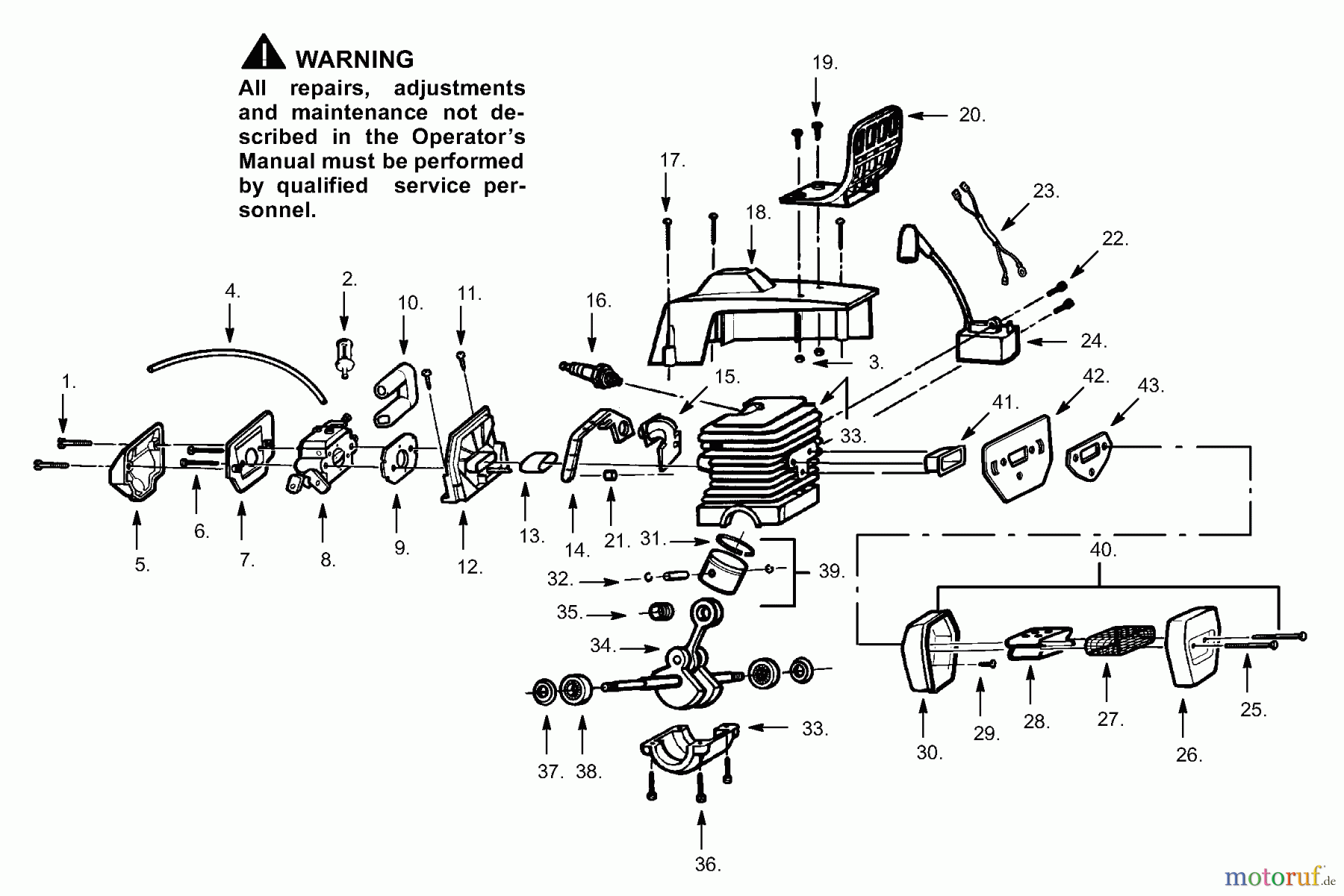 Poulan / Weed Eater Motorsägen 2200 (p600) - Poulan Chainsaw Internal Power Unit