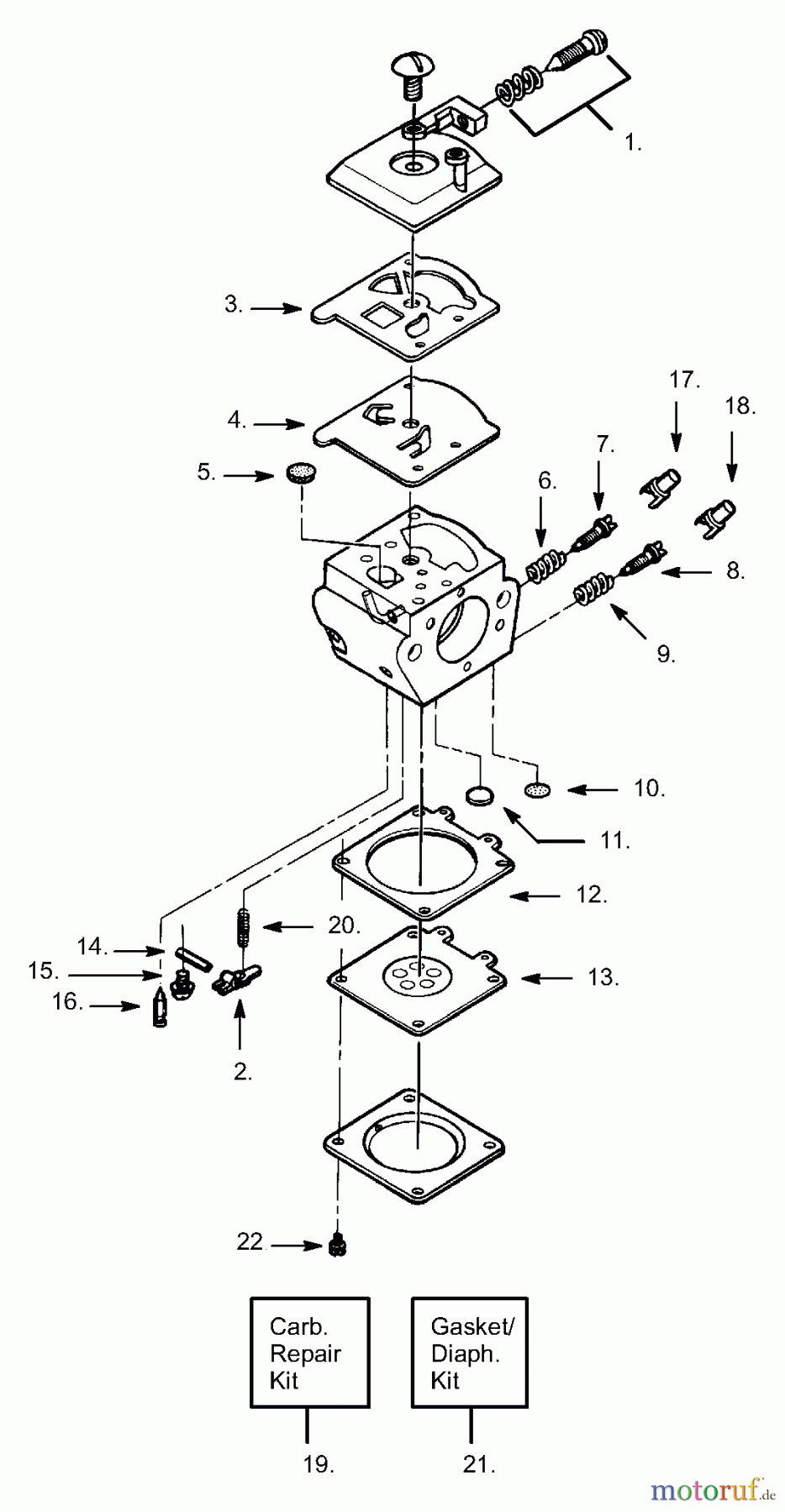 Poulan / Weed Eater Motorsägen 2500 (p600) - Poulan Chainsaw Carburetor Assembly - WT-202, WT-285, WT-239 & WT-289