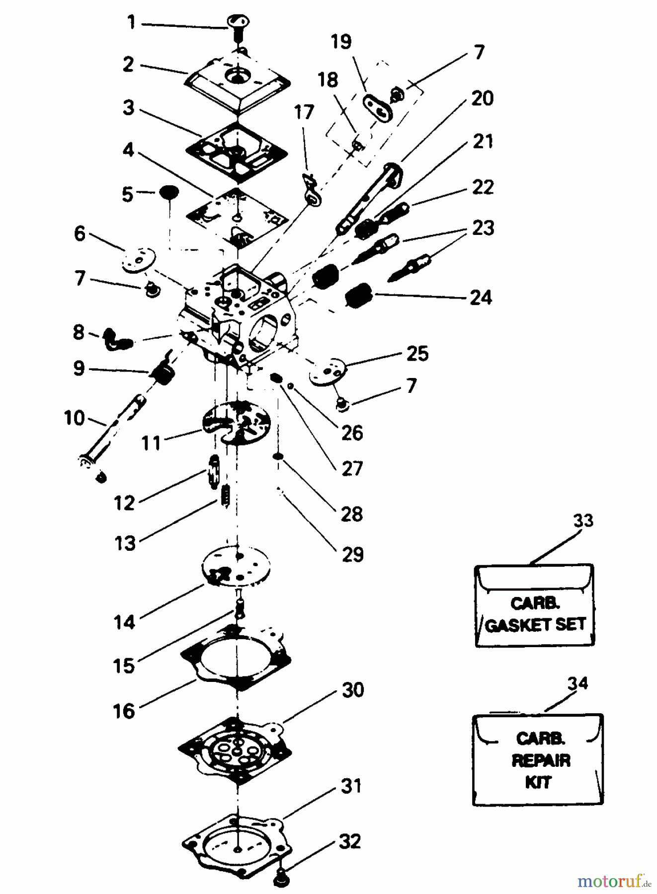 Poulan / Weed Eater Motorsägen 3400 - Poulan Chainsaw Carburetor Assembly P/N 35094