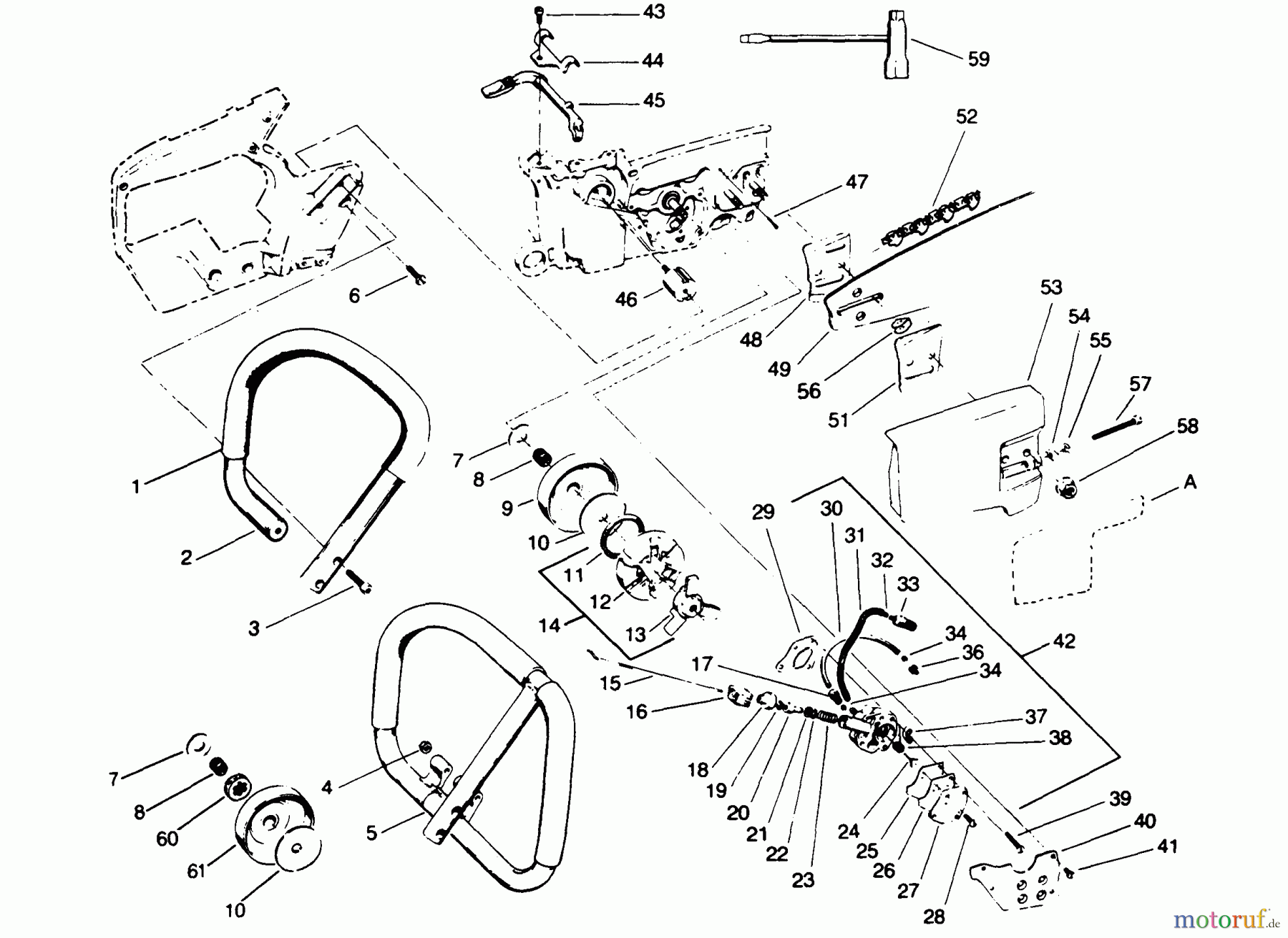 Poulan / Weed Eater Motorsägen 3400 - Poulan Chainsaw Handle Bar Assembly