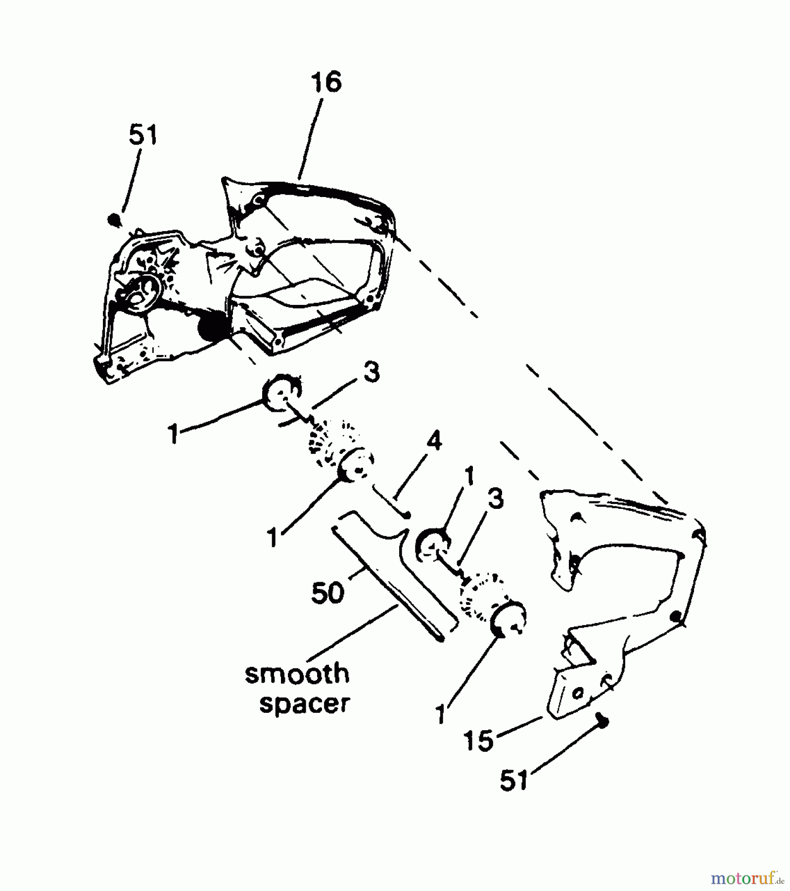 Poulan / Weed Eater Motorsägen 3400 - Poulan Chainsaw Old Style Isolator System (W/Smooth Spacer)(#10 Holes)