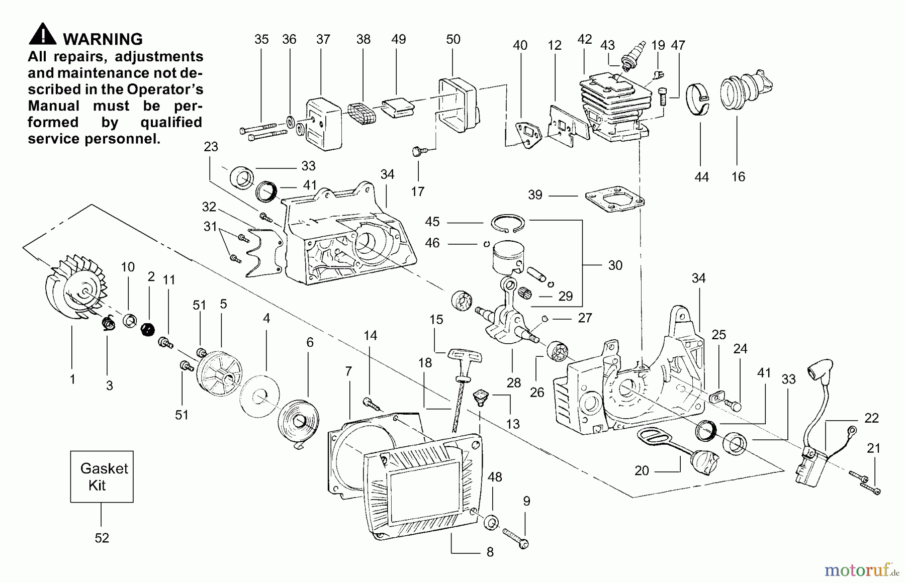Poulan / Weed Eater Motorsägen 3450 (p219) - Poulan Chainsaw Internal Power Unit