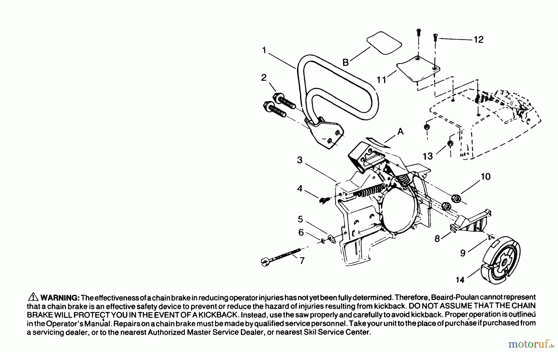 Poulan / Weed Eater Motorsägen 4000 - Poulan Chainsaw Chain Brake