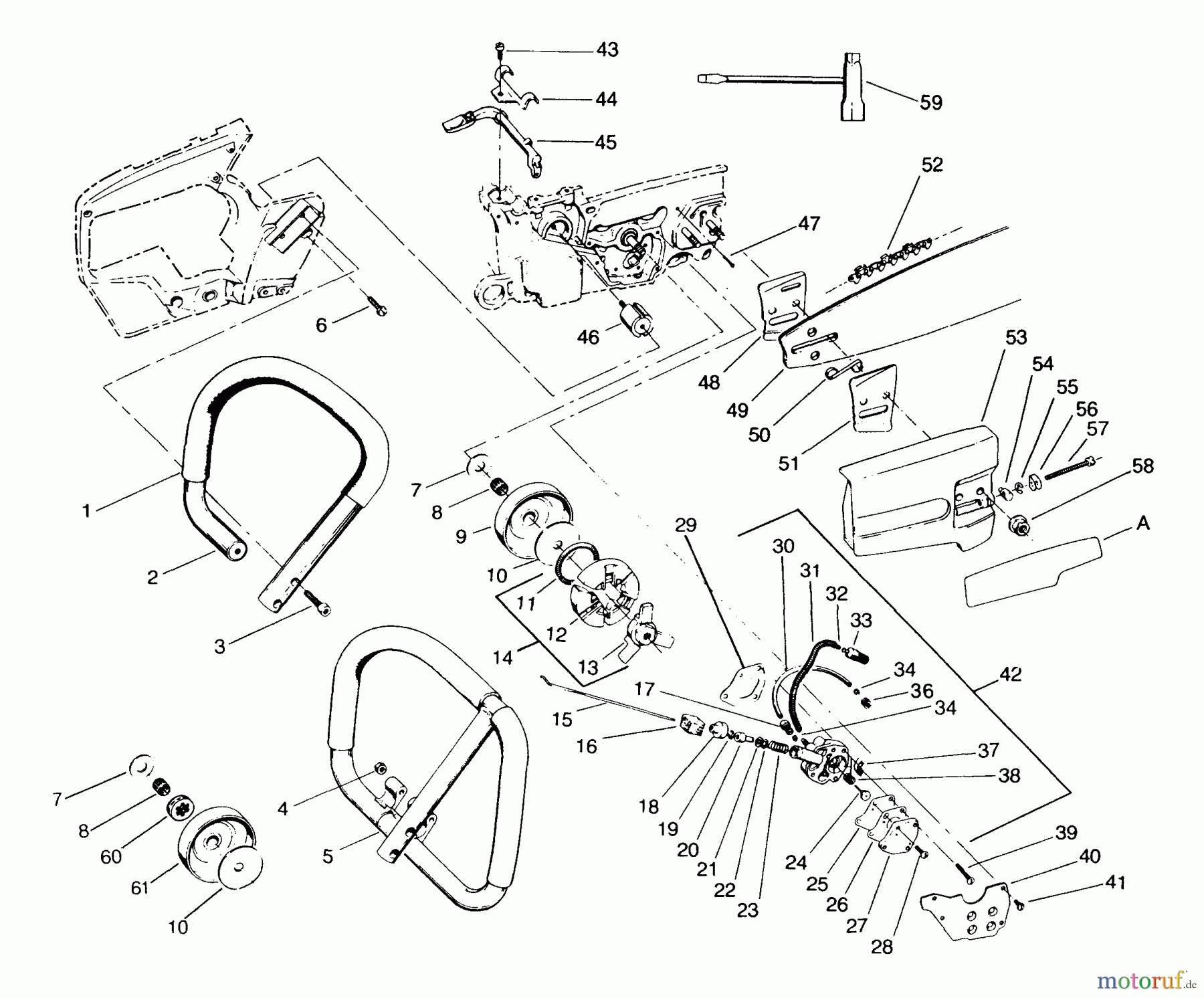  Poulan / Weed Eater Motorsägen 4000 - Poulan Chainsaw Handlebar Assembly