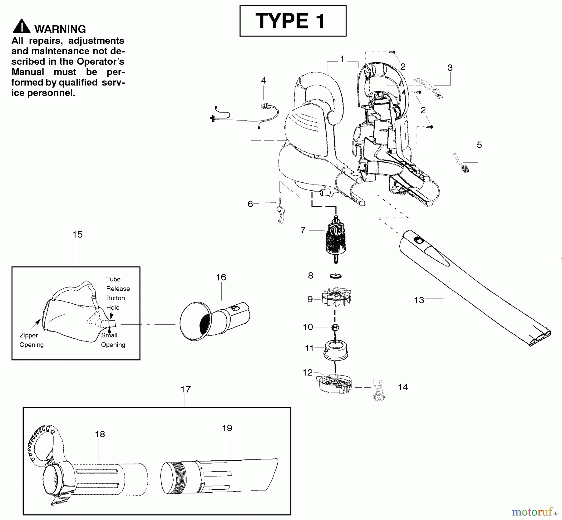 Poulan / Weed Eater Bläser / Sauger / Häcksler / Mulchgeräte EBV215 (Type 1) - Weed Eater Electric Blower Type 1 - Product Complete