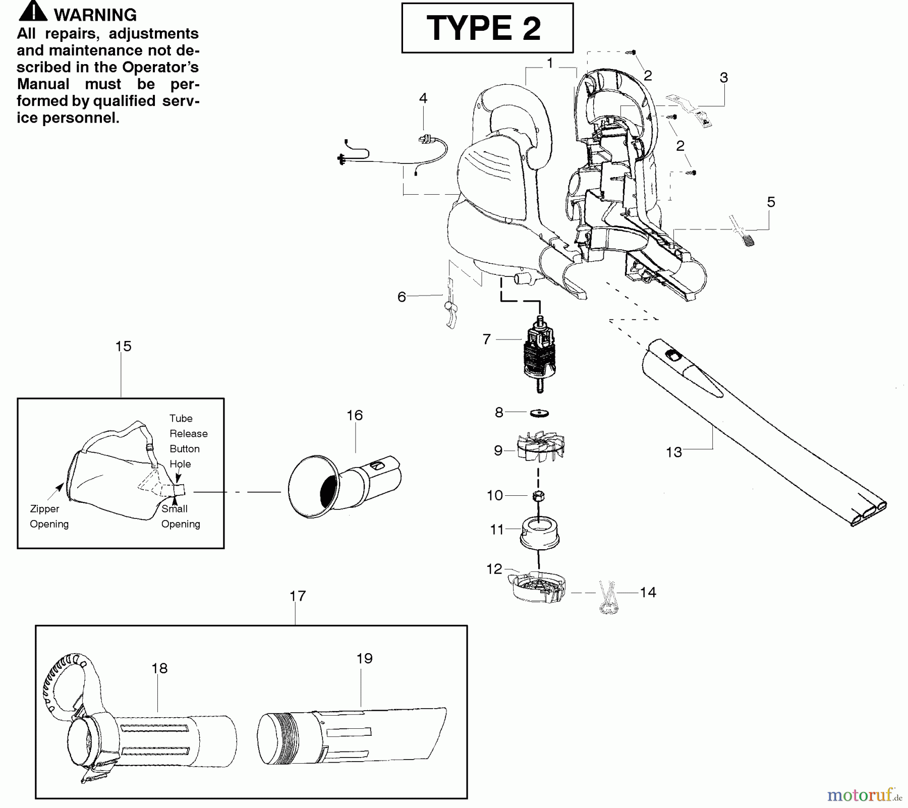 Poulan / Weed Eater Bläser / Sauger / Häcksler / Mulchgeräte EBV215 (Type 2) - Weed Eater Electric Blower Type 2 - Product Complete
