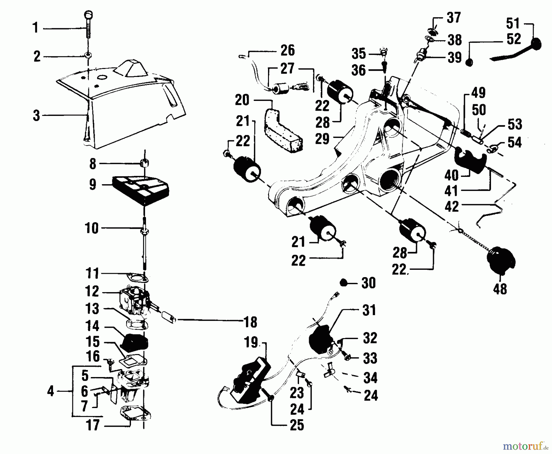 Poulan / Weed Eater Motorsägen 4400 - Poulan Chainsaw CYLINDER, FUEL, & AIR FILTER