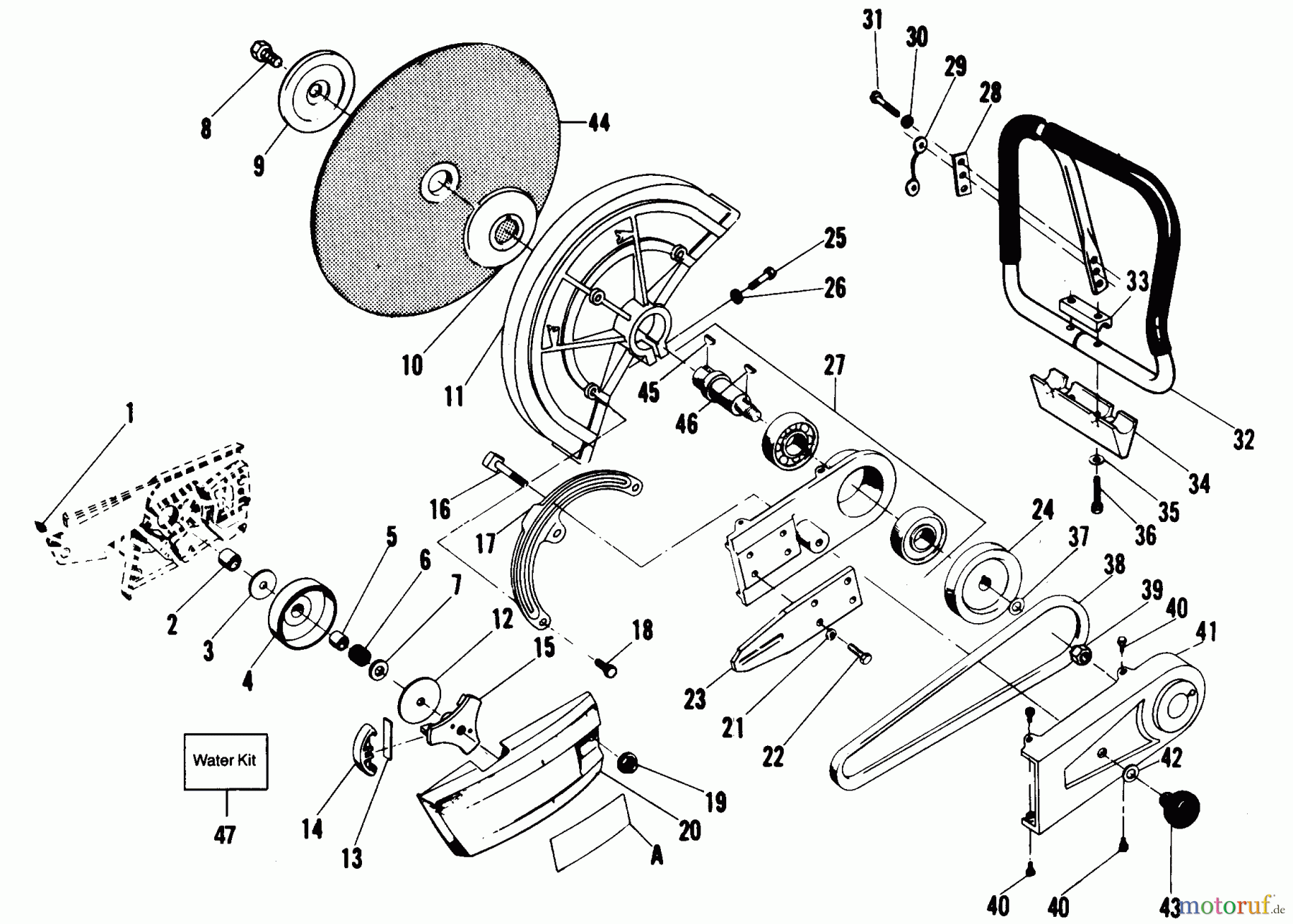 Poulan / Weed Eater Motorsägen 8510 - Poulan Chainsaw DRUM & PULLEY, HANDLEBAR, & SPINDLE ASSEMBLIES