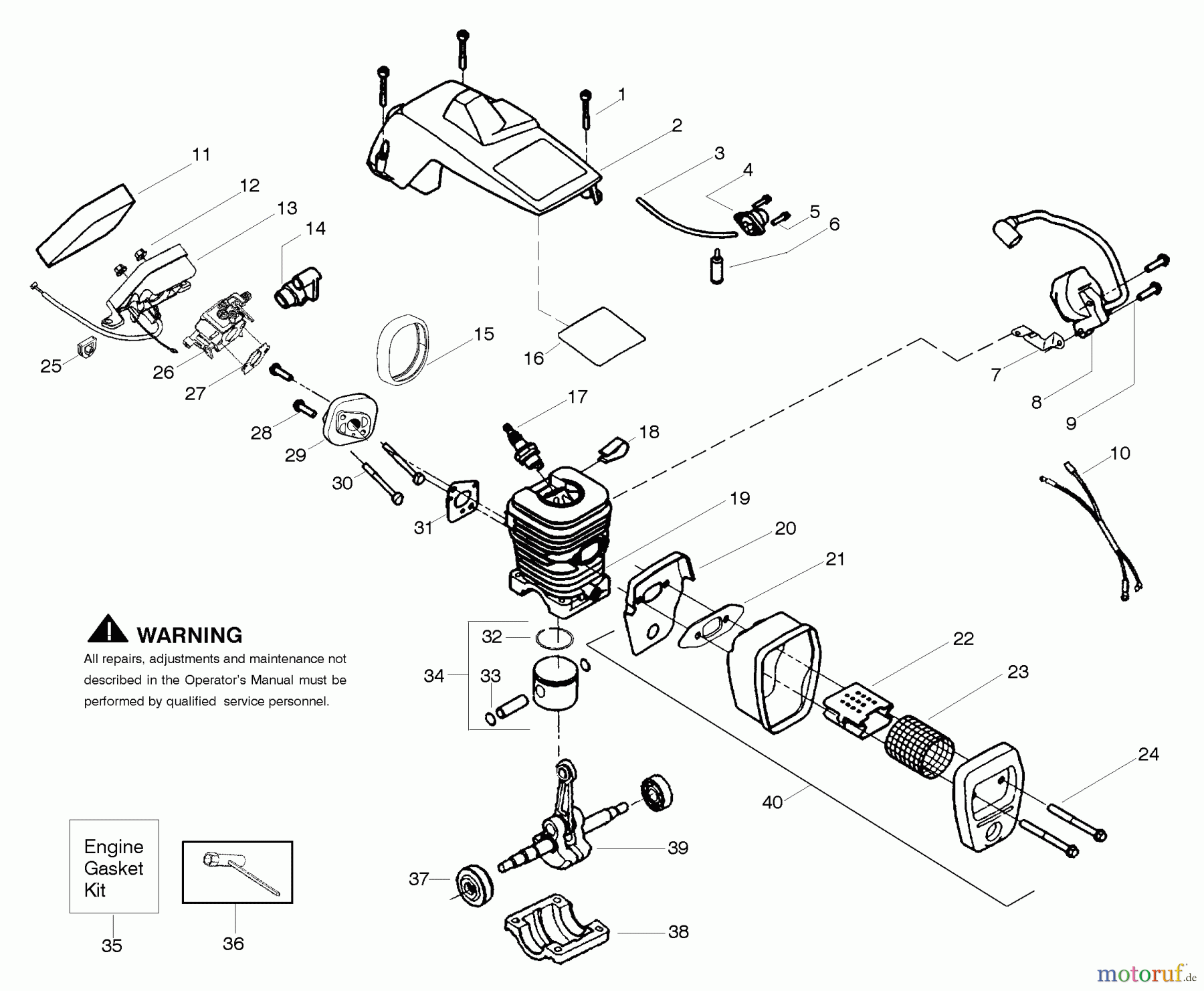 Poulan / Weed Eater Motorsägen BH2660 - Poulan Pro Chainsaw Engine