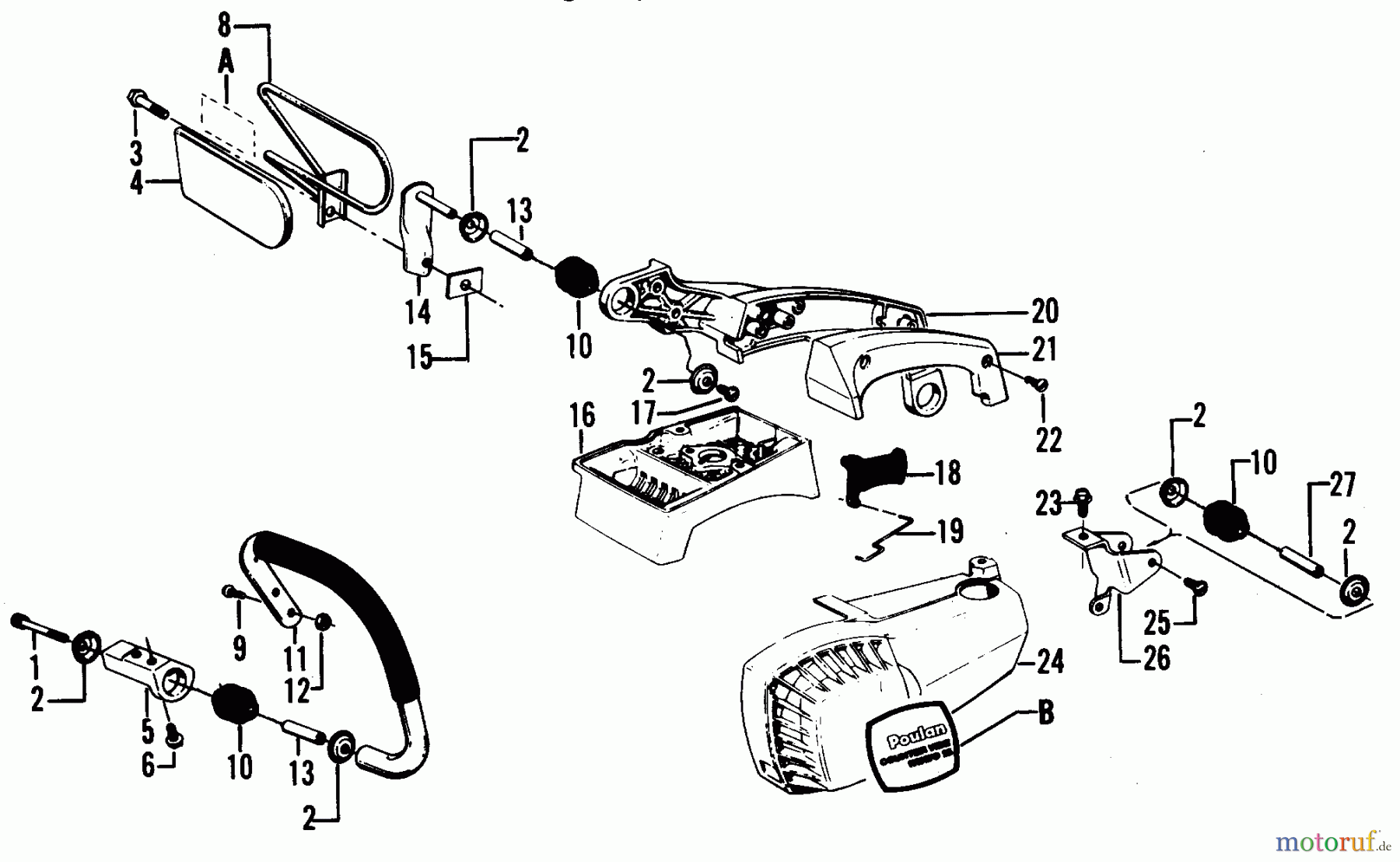 Poulan / Weed Eater Motorsägen MICRO XXV - Poulan Chainsaw CVA SYSTEM