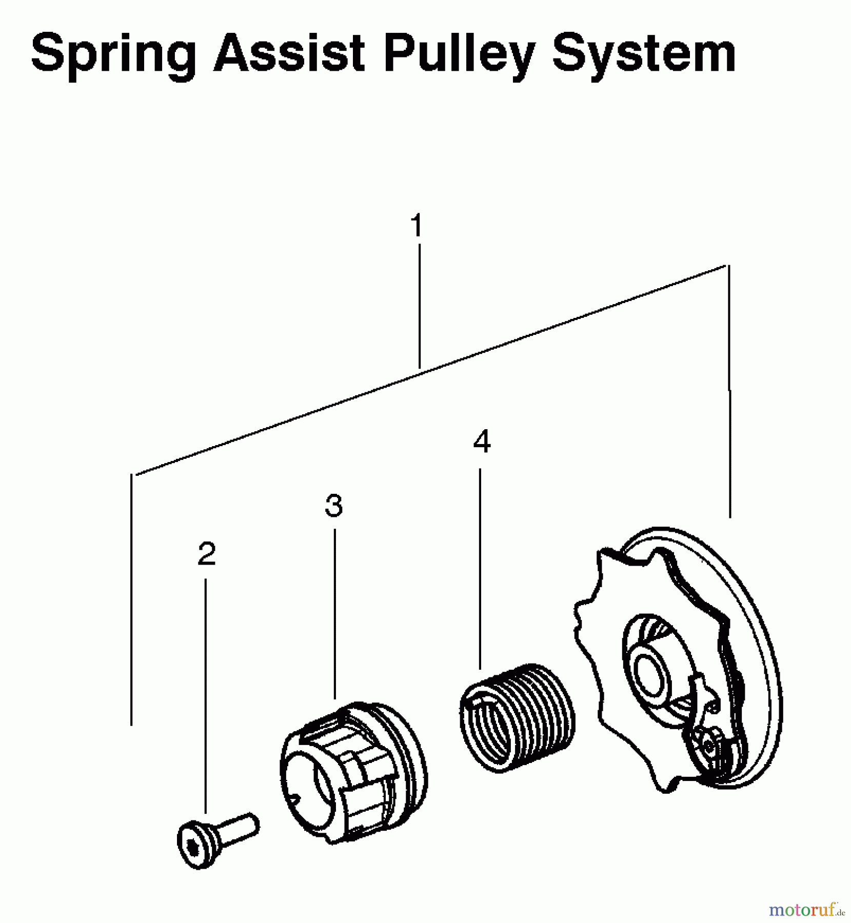 Poulan / Weed Eater Motorsägen P3314 (Type 2) - Poulan Chainsaw Spring Assist Pulley System