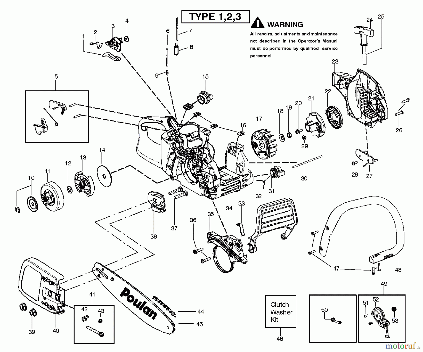 Poulan / Weed Eater Motorsägen P3816 (966557801) - Poulan Chain Saw (2012-08) CHASSIS LOWER