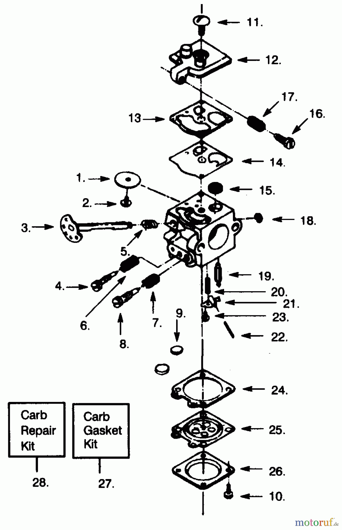 Poulan / Weed Eater Motorsägen PP190 - Poulan Pro Chainsaw CARBURETOR WT-20