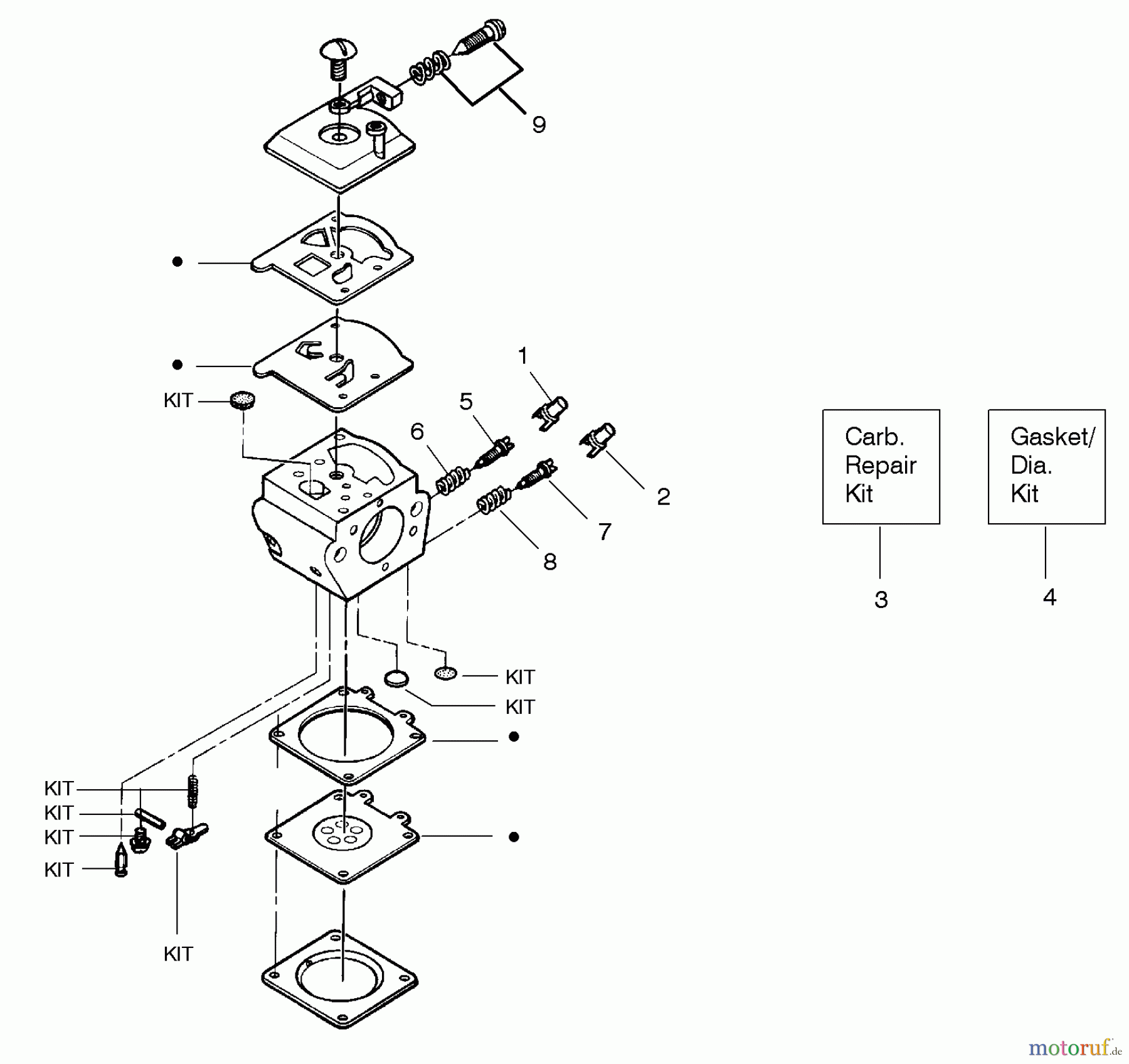 Poulan / Weed Eater Motorsägen PP210 - Poulan Pro Chainsaw Carburetor Assembly (WT-324) P/N 530069703