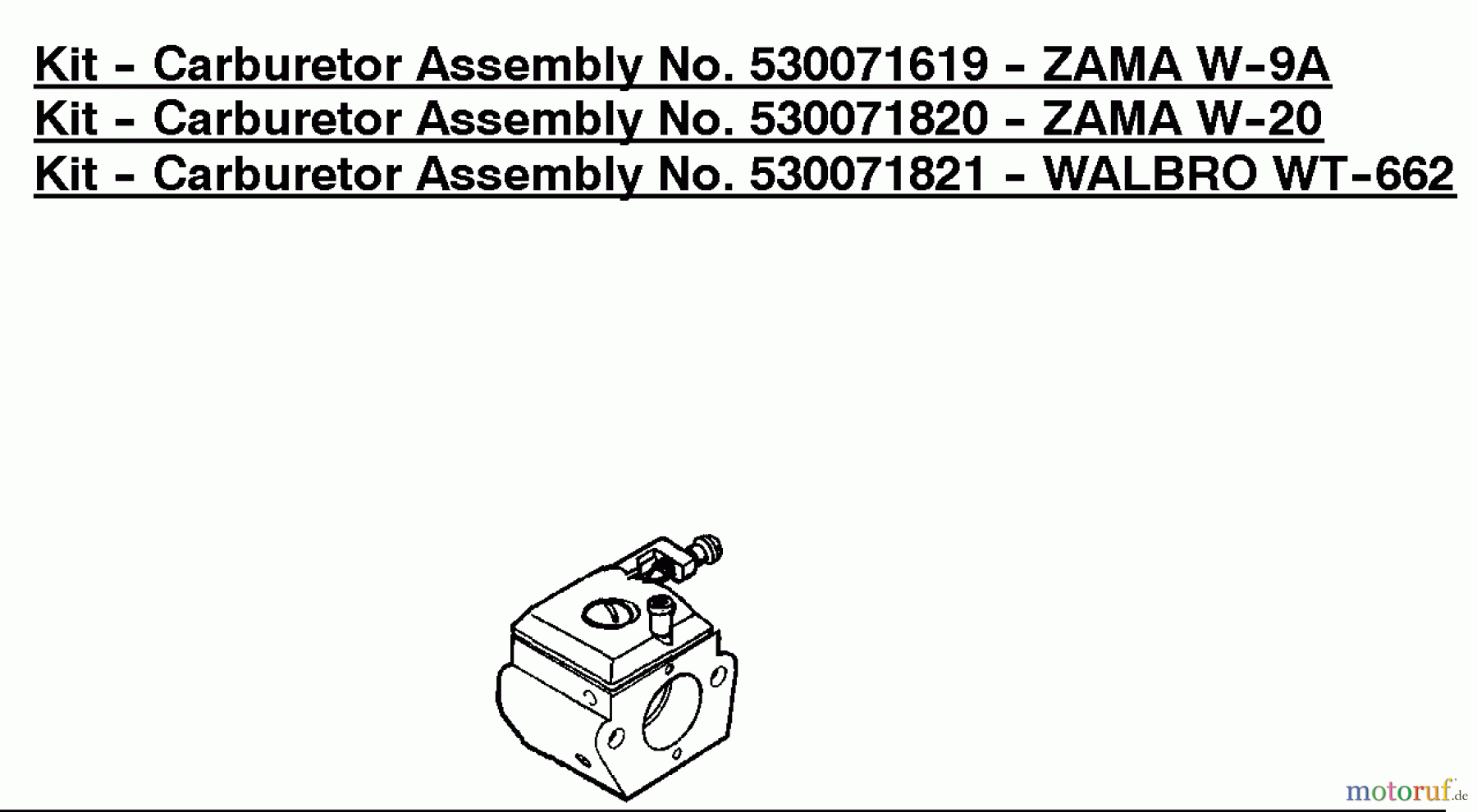 Poulan / Weed Eater Motorsägen PP221LE (Type 1) - Poulan Pro Chainsaw Kit - Carburetor Assembly