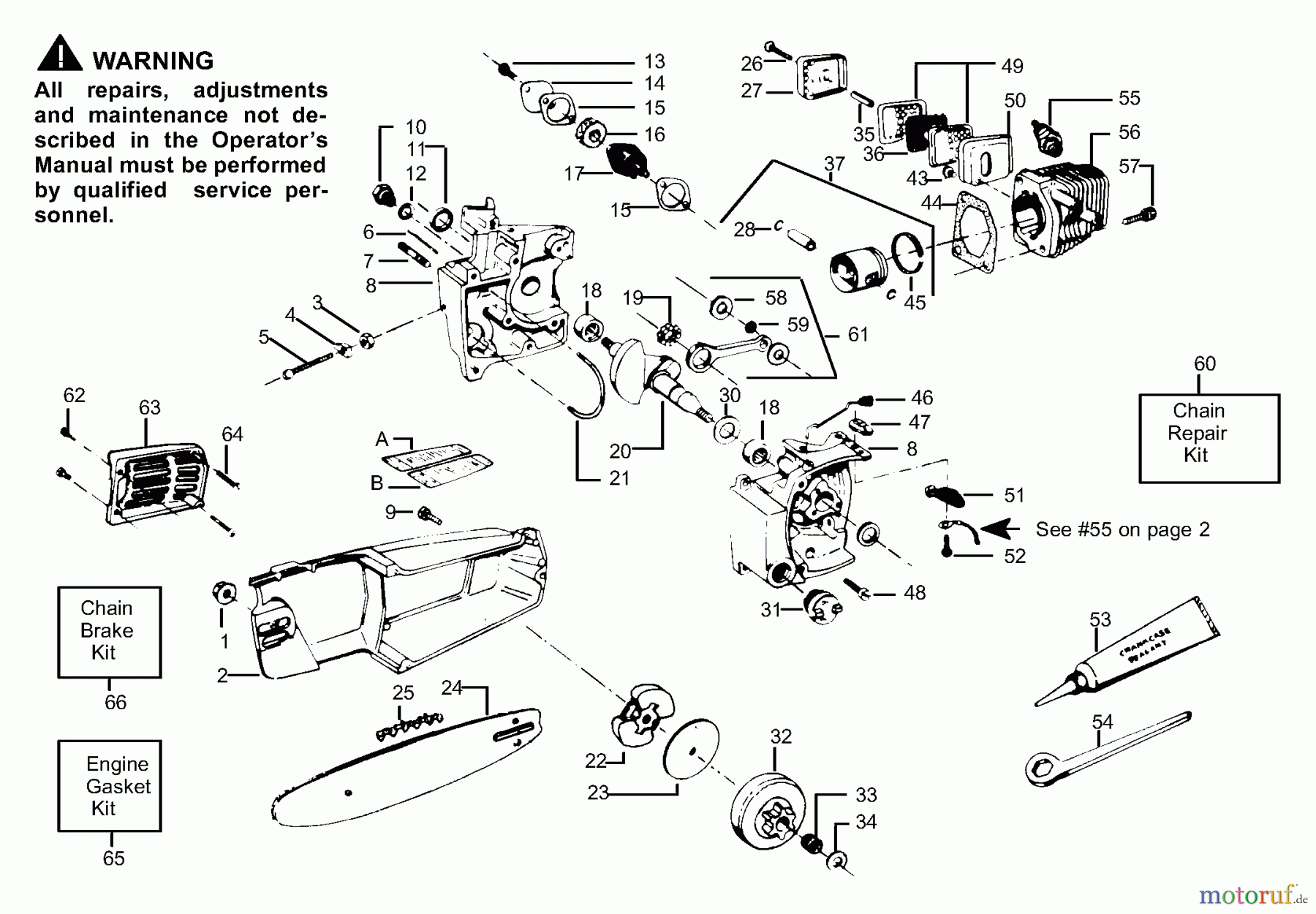 Poulan / Weed Eater Motorsägen PP200 - Poulan Pro Chainsaw Engine Assembly
