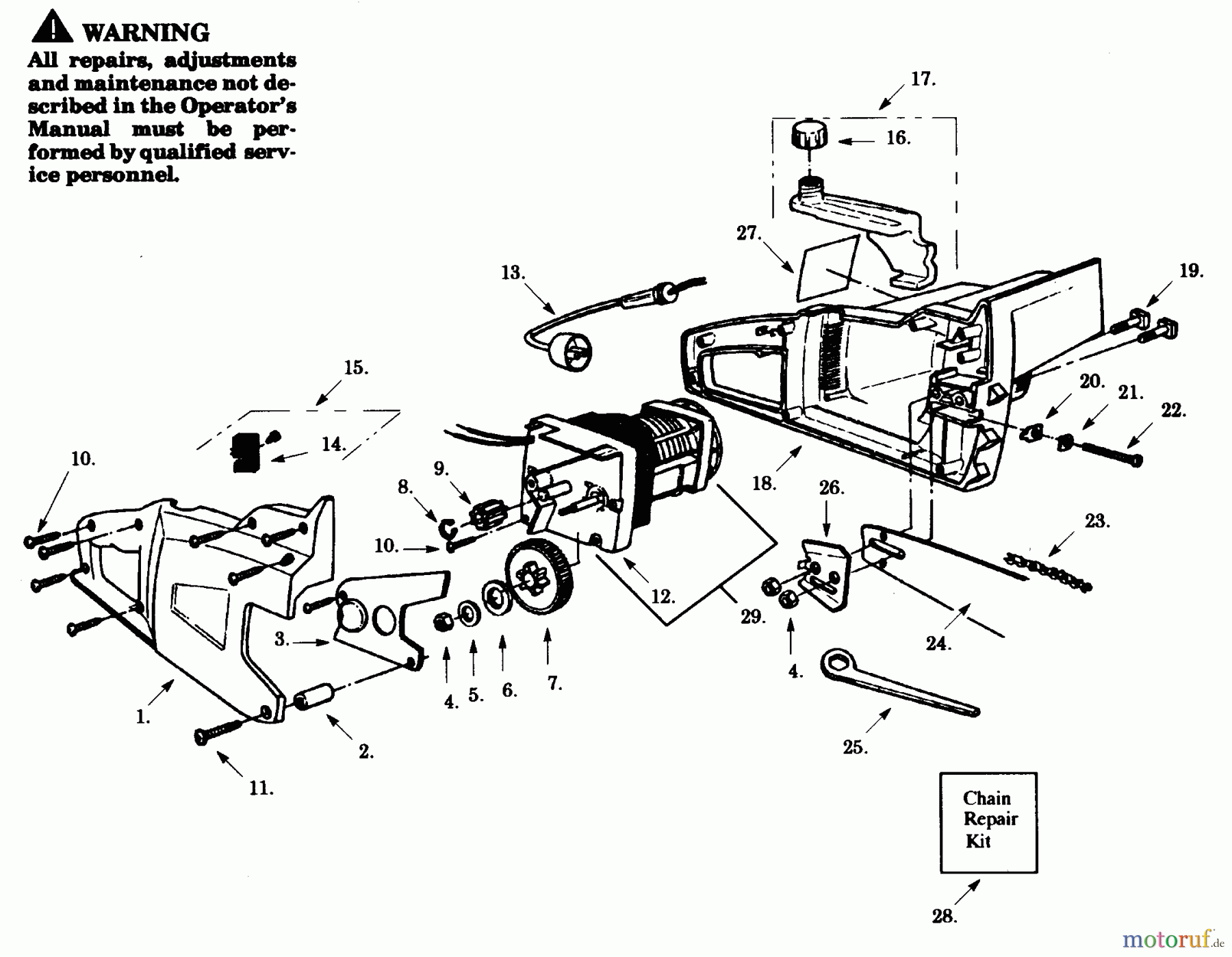 Poulan / Weed Eater Motorsägen PP250E - Poulan Pro Electric Chainsaw CHAIN SAW ASSEMBLY