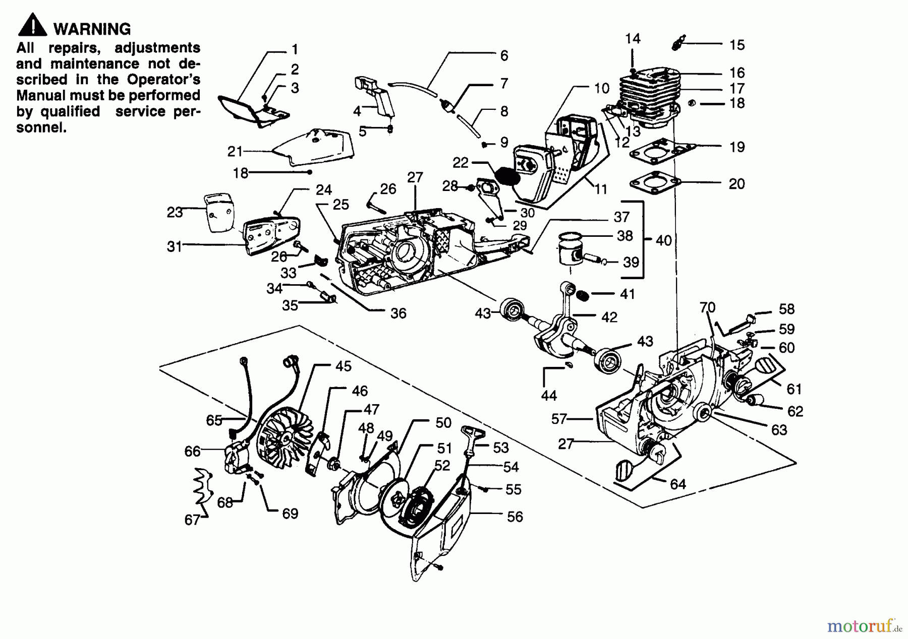  Poulan / Weed Eater Motorsägen PP325 - Poulan Pro Chainsaw POWER UNIT