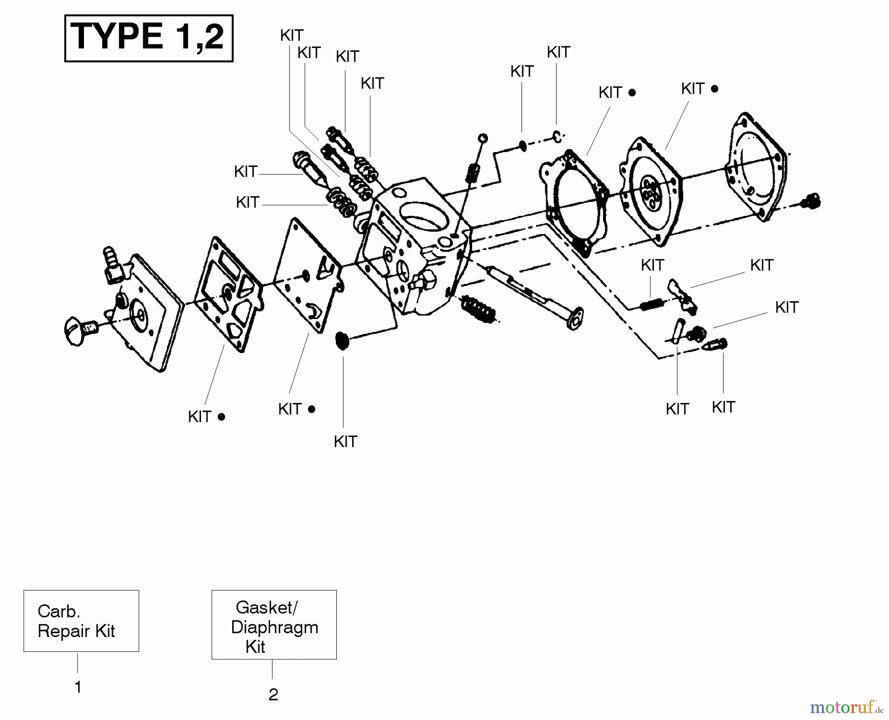 Poulan / Weed Eater Motorsägen PP330 (Type 1) - Poulan Pro Chainsaw Carburetor Assembly