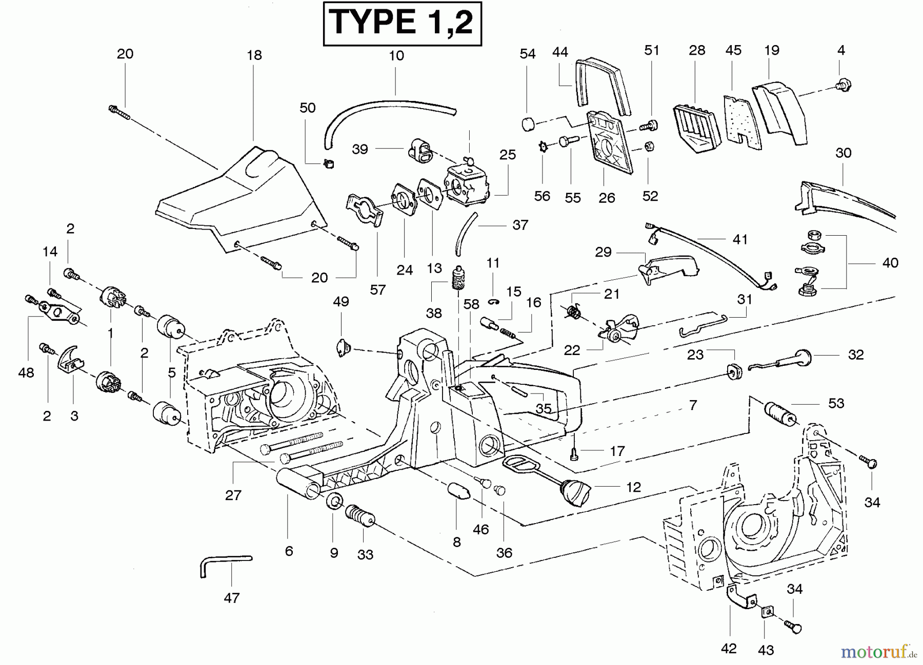 Poulan / Weed Eater Motorsägen PP330 (Type 1) - Poulan Pro Chainsaw Handle & Controls
