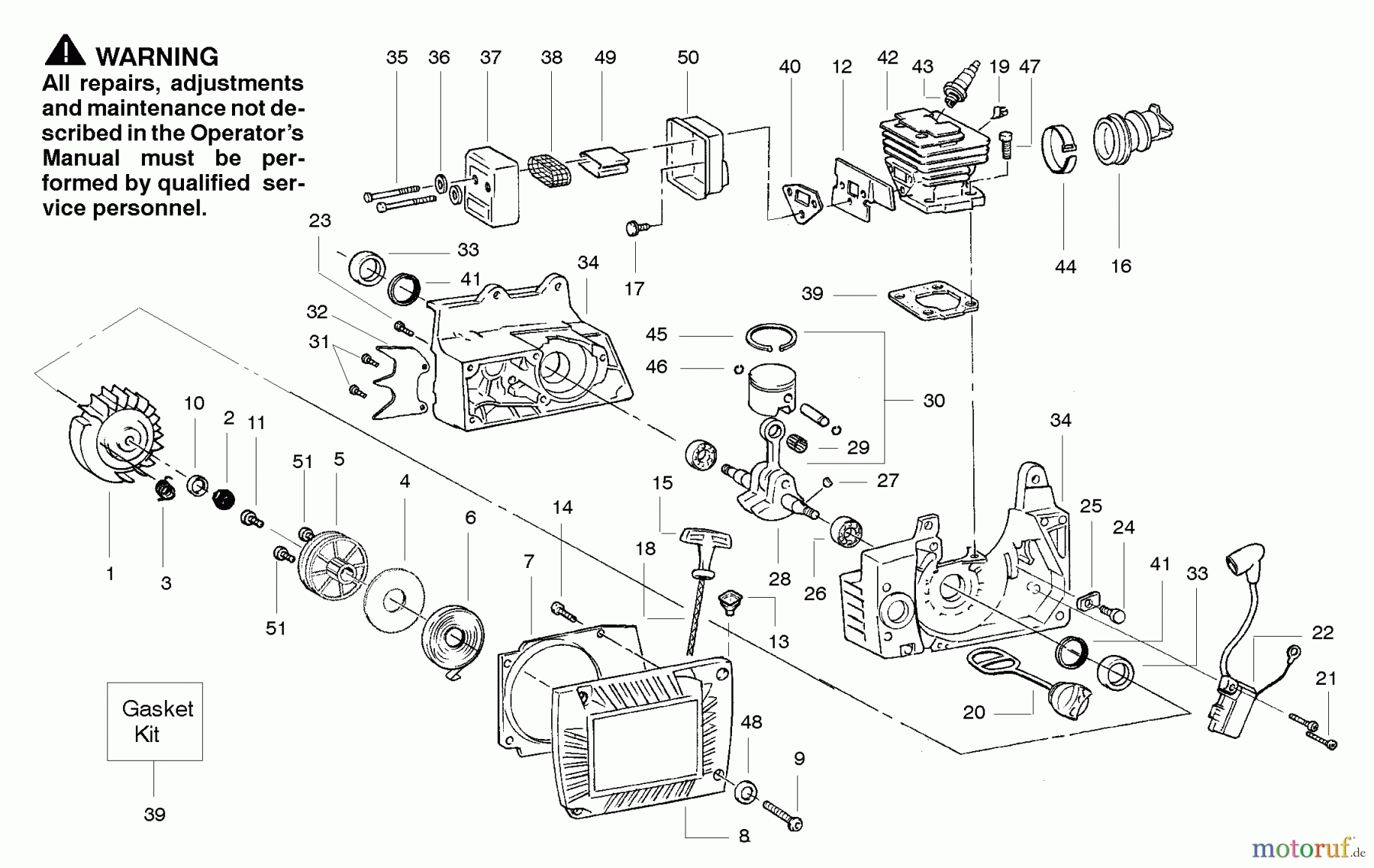  Poulan / Weed Eater Motorsägen PP380 - Poulan Pro Chainsaw Exterior Assembly