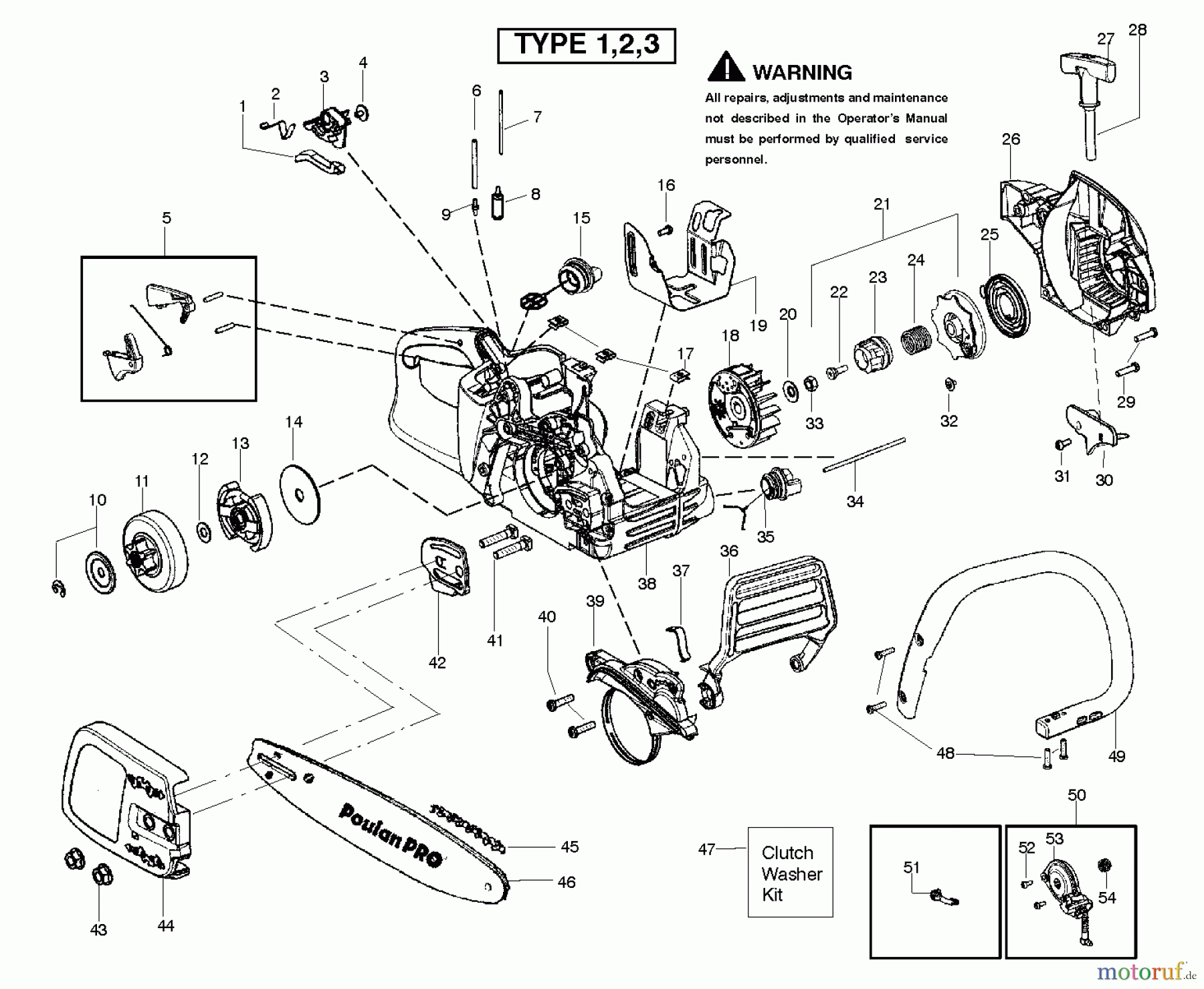 Poulan / Weed Eater Motorsägen PP4218 - Poulan Pro Chainsaw (2012-01) CHASSIS BAR HANDLE