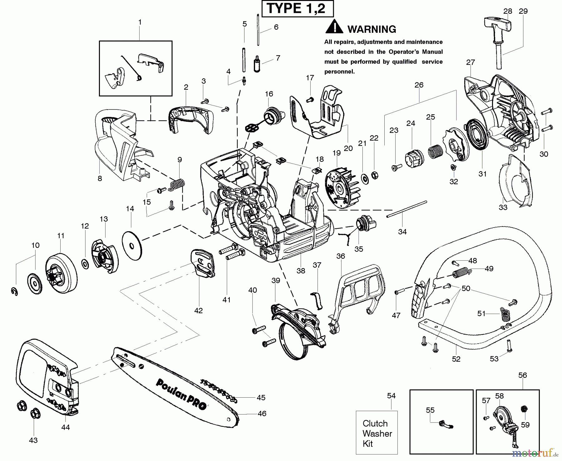  Poulan / Weed Eater Motorsägen PP4218AV (Type 1) - Poulan Pro Chainsaw Starter