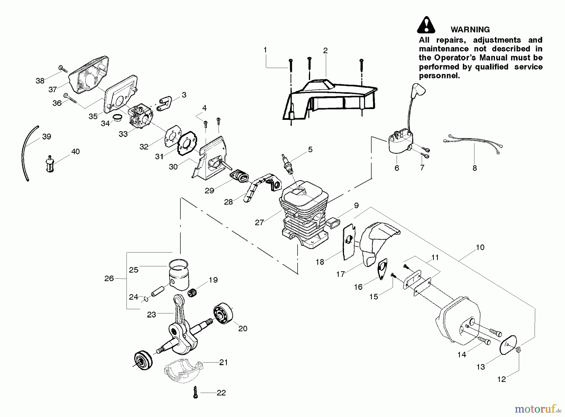  Poulan / Weed Eater Motorsägen PP4620AVHD - Poulan Pro Chainsaw Engine Assembly