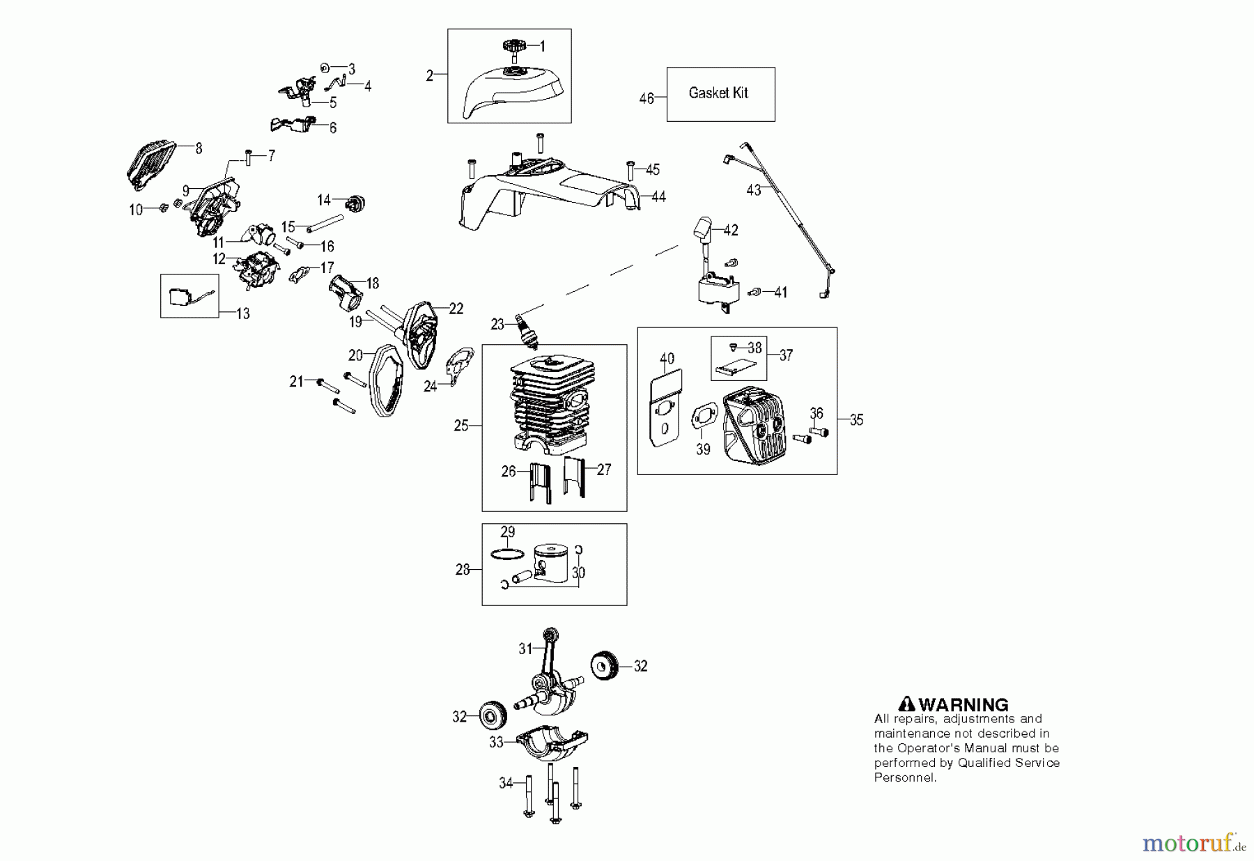Poulan / Weed Eater Motorsägen PP5020AV (966807601) - Poulan Pro Chainsaw (2011-05) ENGINE
