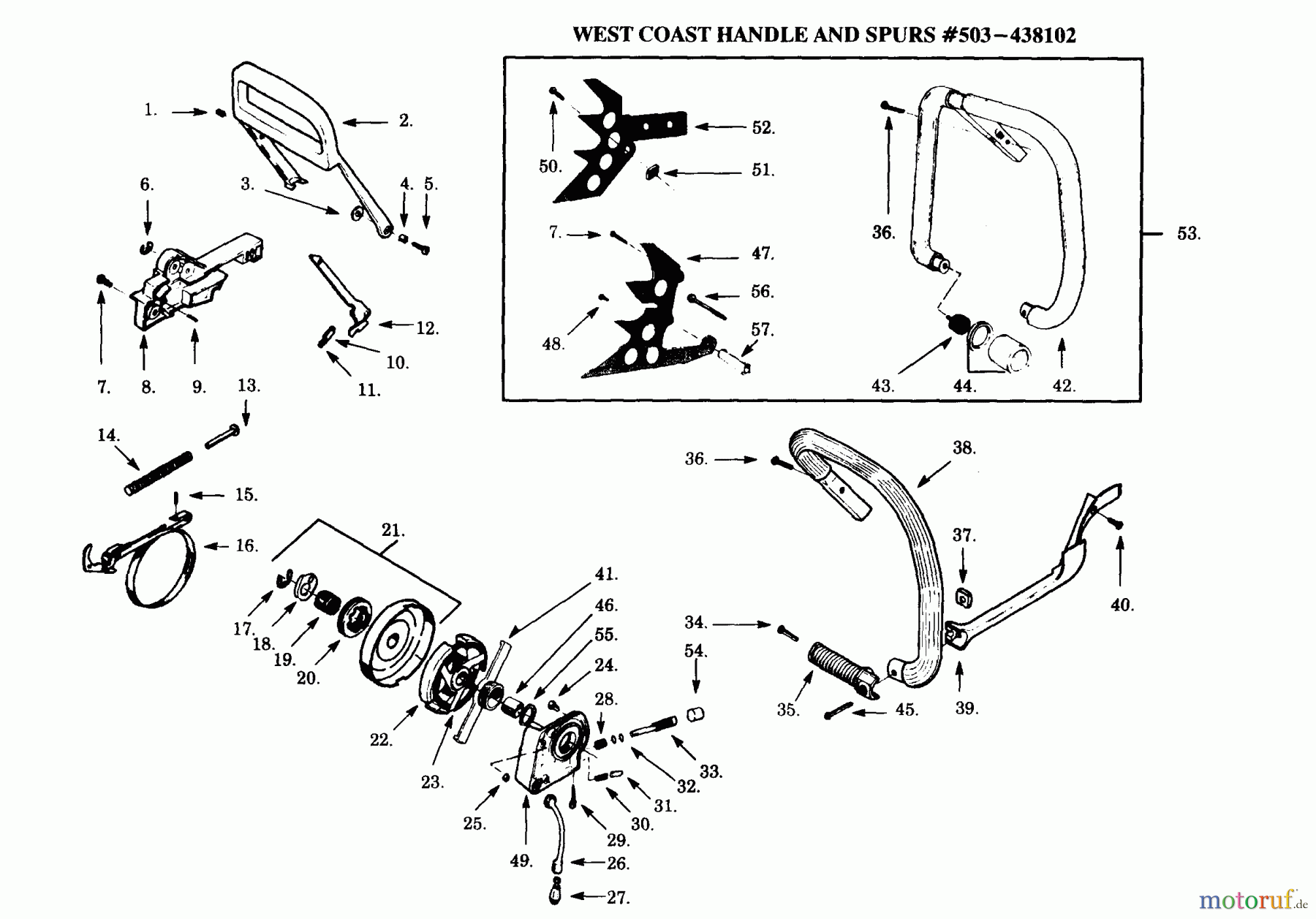 Poulan / Weed Eater Motorsägen PP505 - Poulan Pro Chainsaw HANDLE ASSEMBLY