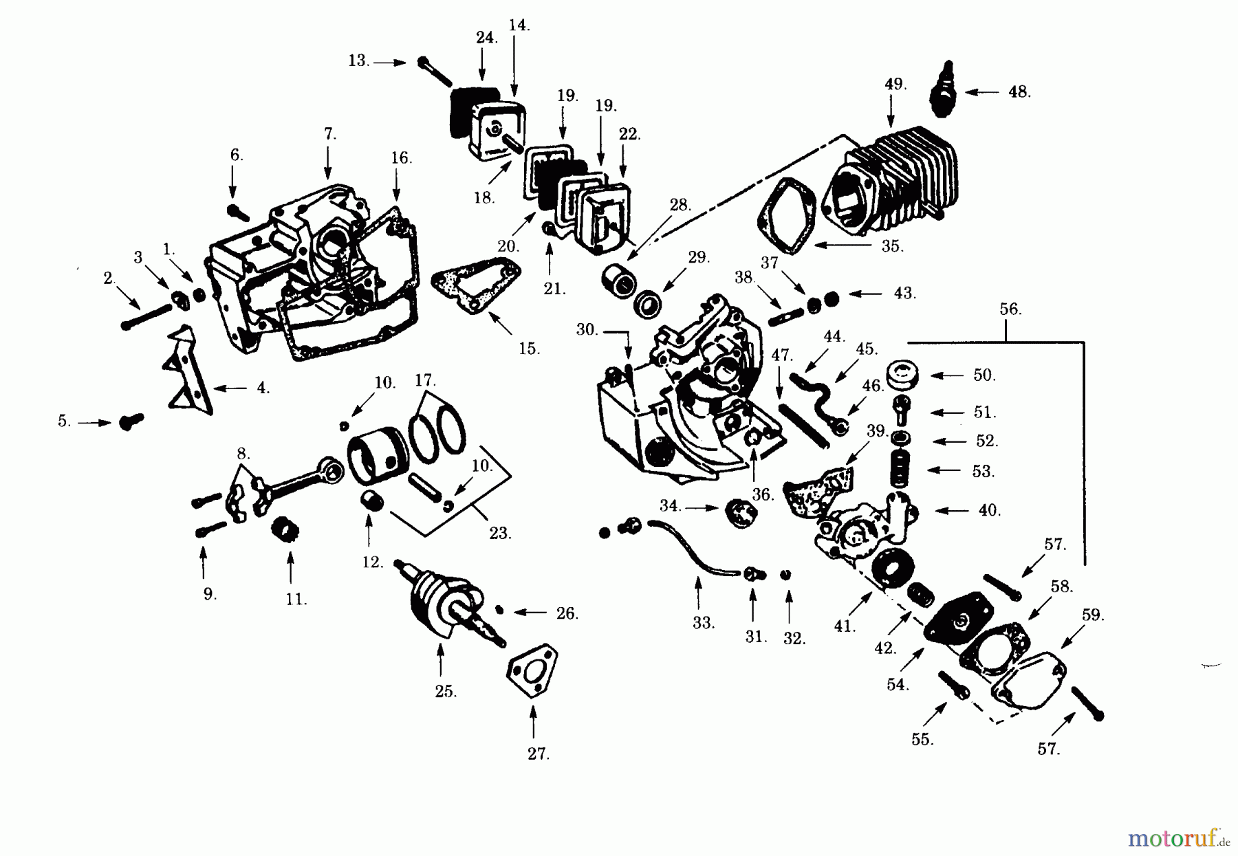 Poulan / Weed Eater Motorsägen S25 - Poulan Pro Chainsaw INTERNAL POWER UNIT