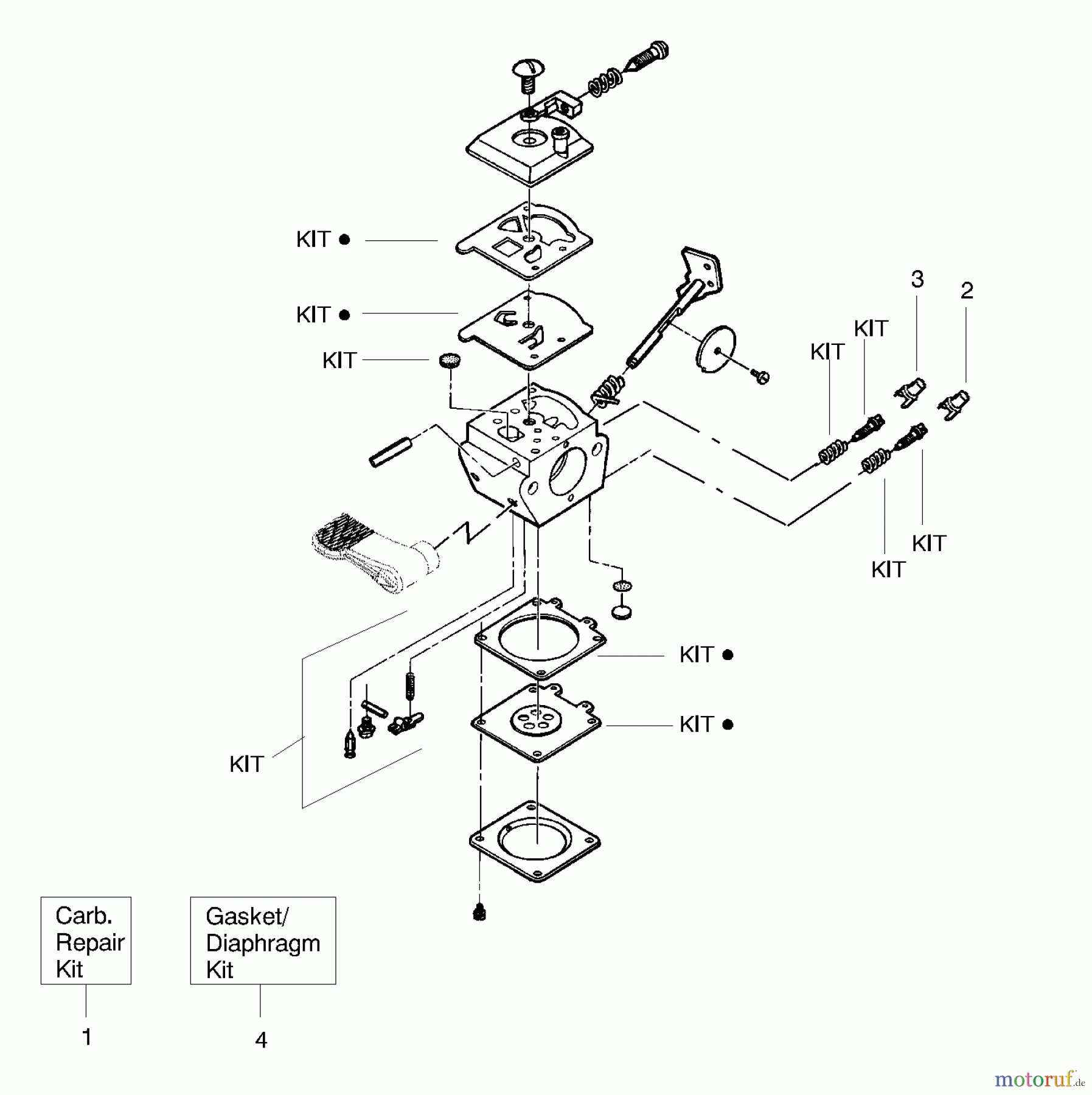 Poulan / Weed Eater Hochentaster PP445 - Poulan Pro Pole Pruner Carburetor Assembly (WT619) 530071565
