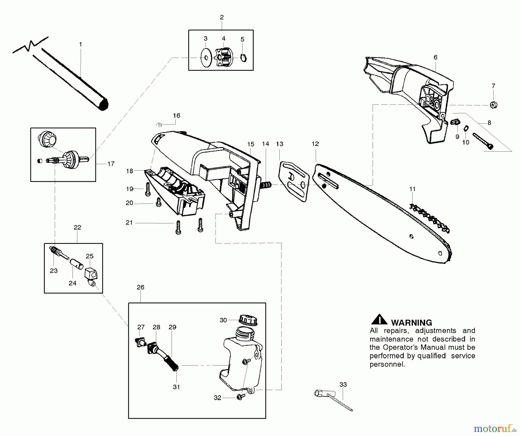 Poulan / Weed Eater Hochentaster PP446T - Poulan Pro Pole Pruner Oil Tank & Bar Clamp Assembly