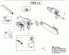Poulan / Weed Eater SM446E (Type 2) - Poulan Pro Pole Pruner Ersatzteile Oil Tank & Bar Clamp Assembly Type 1,2