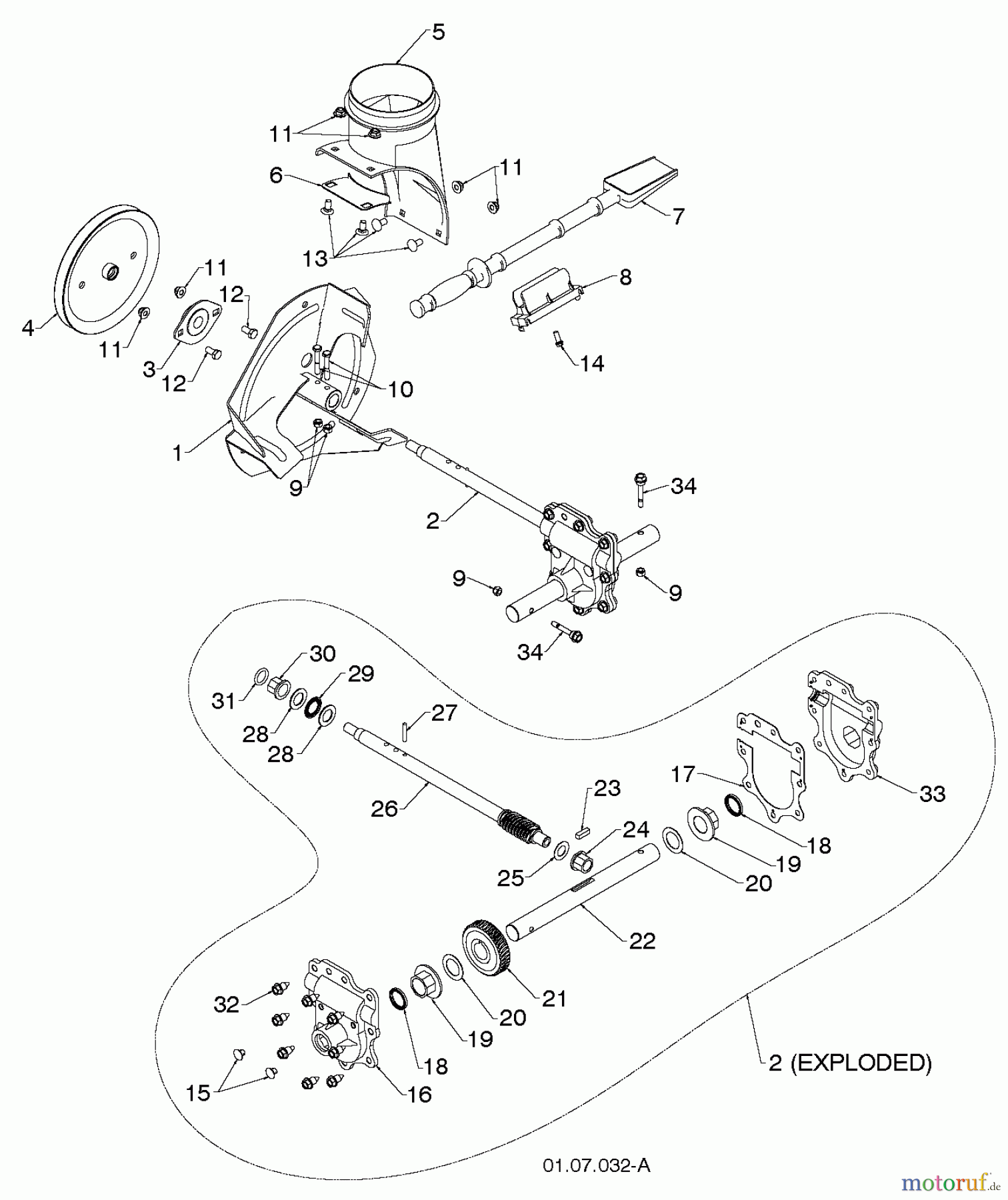  Poulan / Weed Eater Schneefräsen P624ES (96198004302) - Poulan Pro Snow Thrower (2013-07) AUGER HOUSING IMPELLER #1