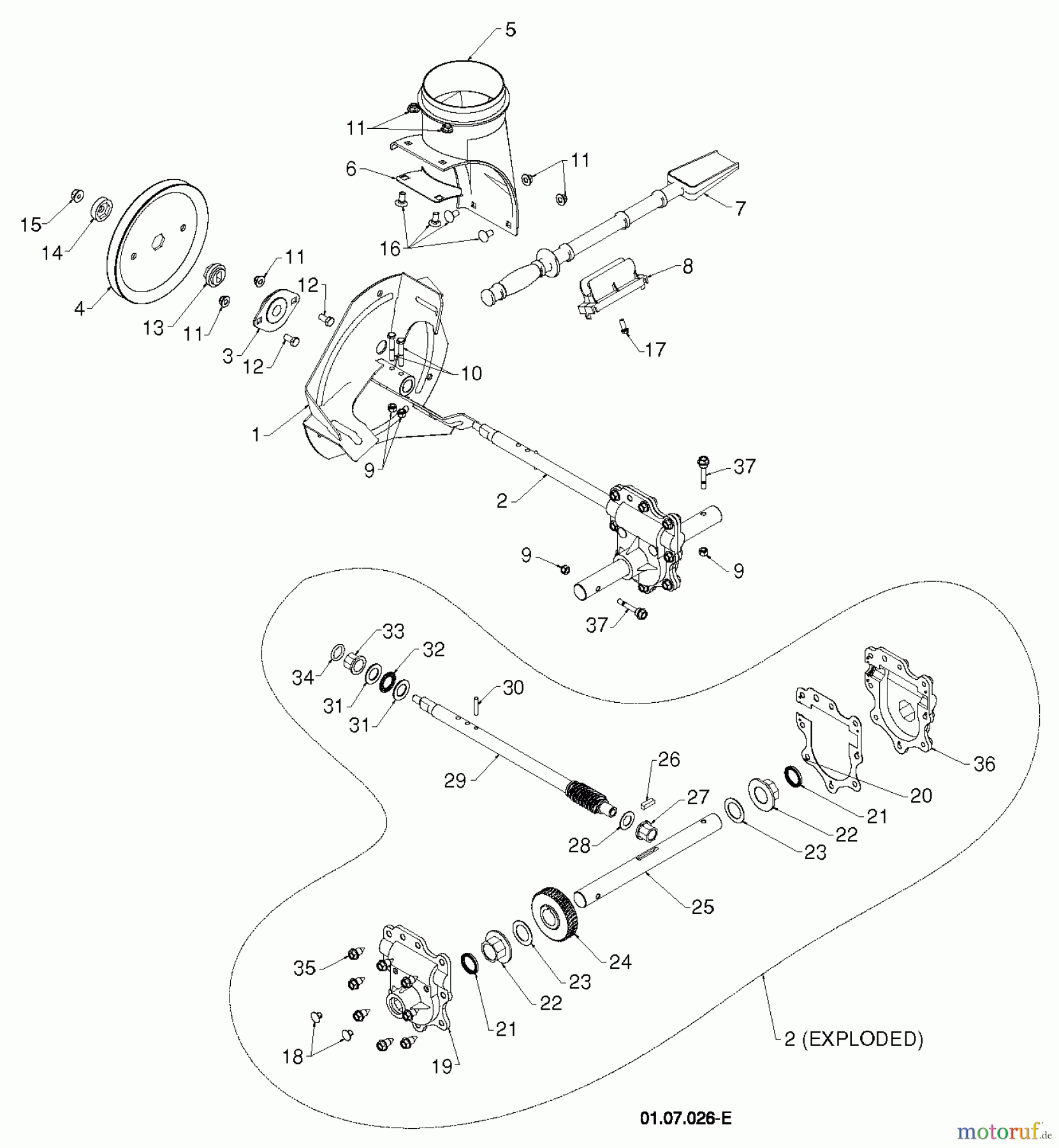 Poulan / Weed Eater Schneefräsen PP1850ES (96198005502) - Poulan Pro Snow Thrower (2012-08) AUGER HOUSING IMPELLER #1