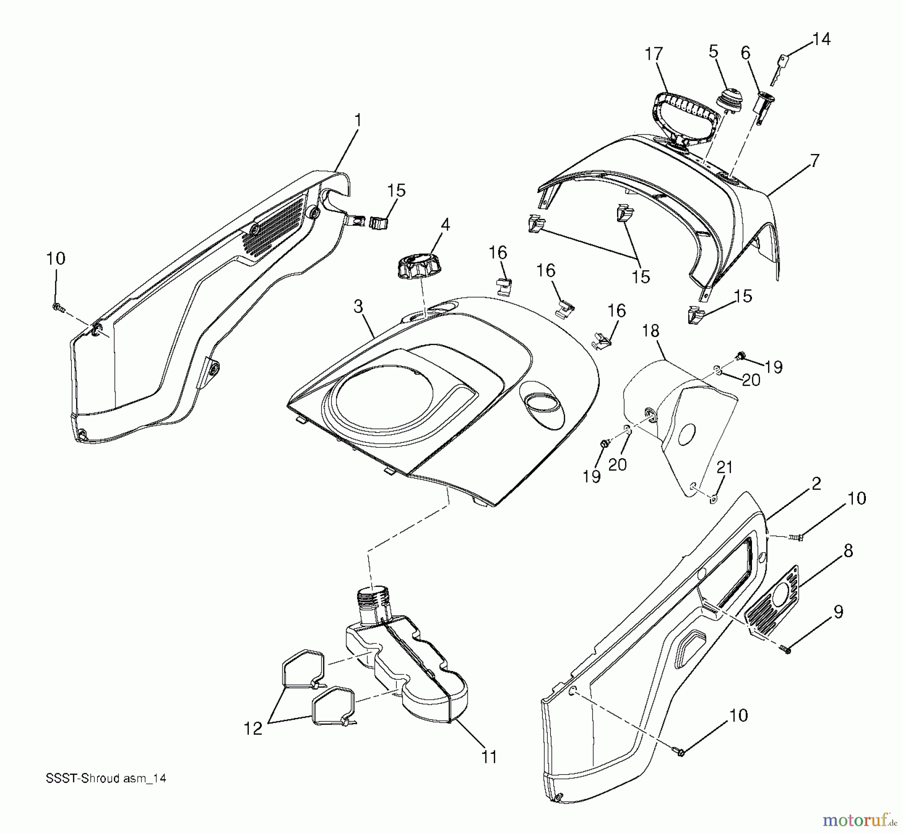 Poulan / Weed Eater Schneefräsen PP521ES (96188000600) - Poulan Pro Snow Thrower (2011-06) SHROUD