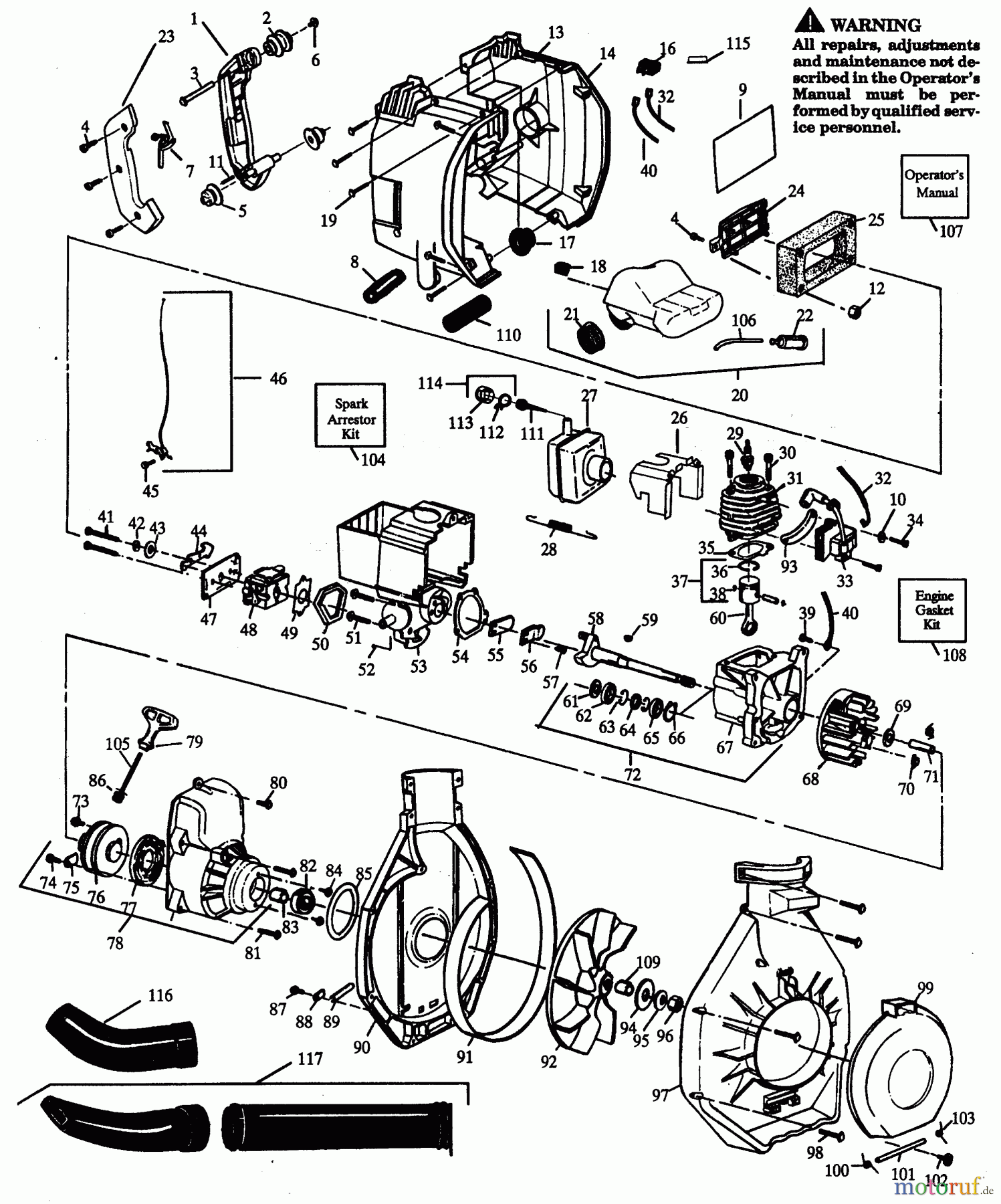 Poulan / Weed Eater Bläser / Sauger / Häcksler / Mulchgeräte GB151 - Paramount Blower BLOWER ASSEMBLY