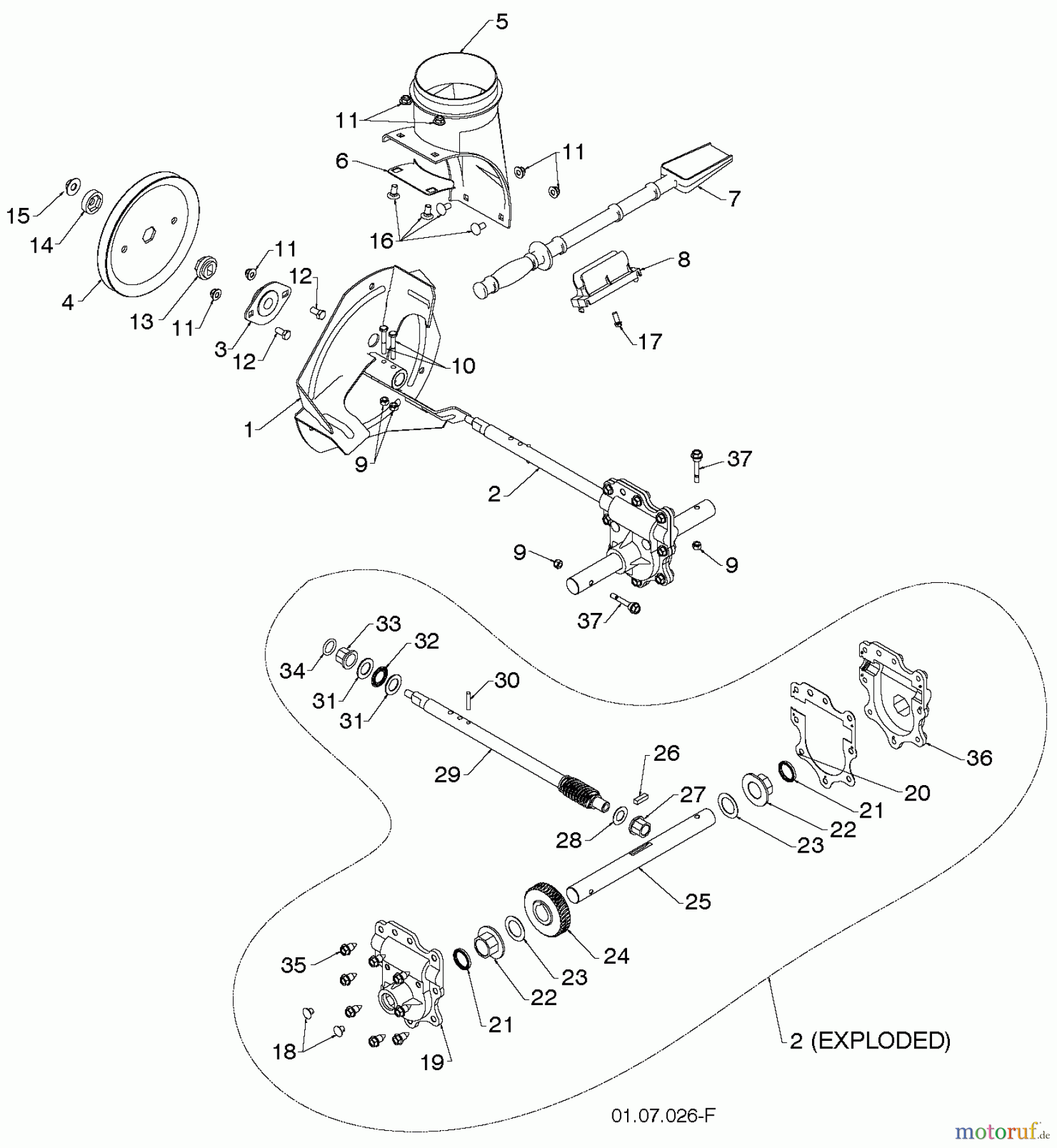 Poulan / Weed Eater Schneefräsen PR14527ES (96198004702) - Poulan Pro Snow Thrower (2012-06) AUGER HOUSING IMPELLER #4