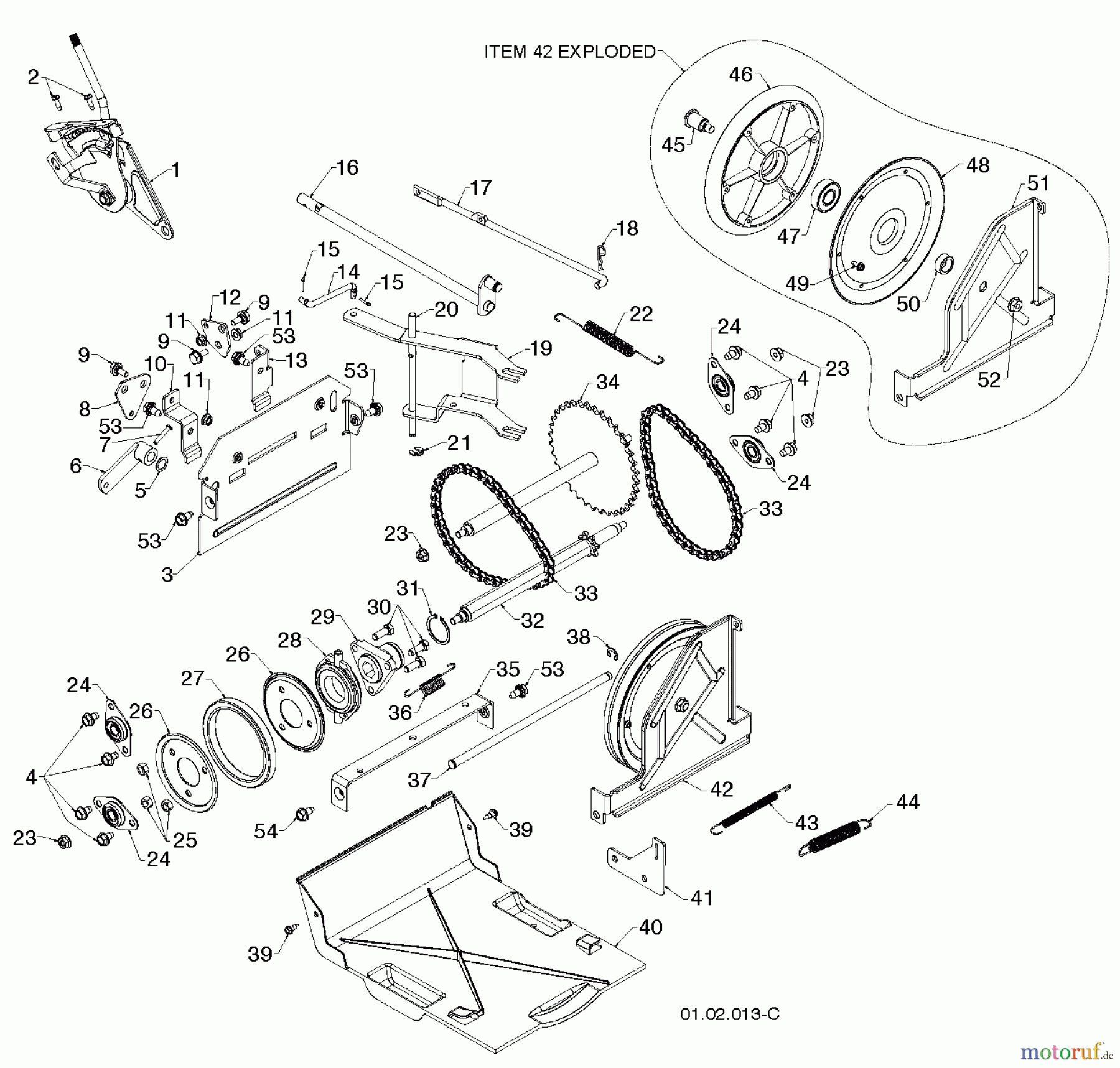 Poulan / Weed Eater Schneefräsen PR14527ES (96198004702) - Poulan Pro Snow Thrower (2012-06) DRIVE #2
