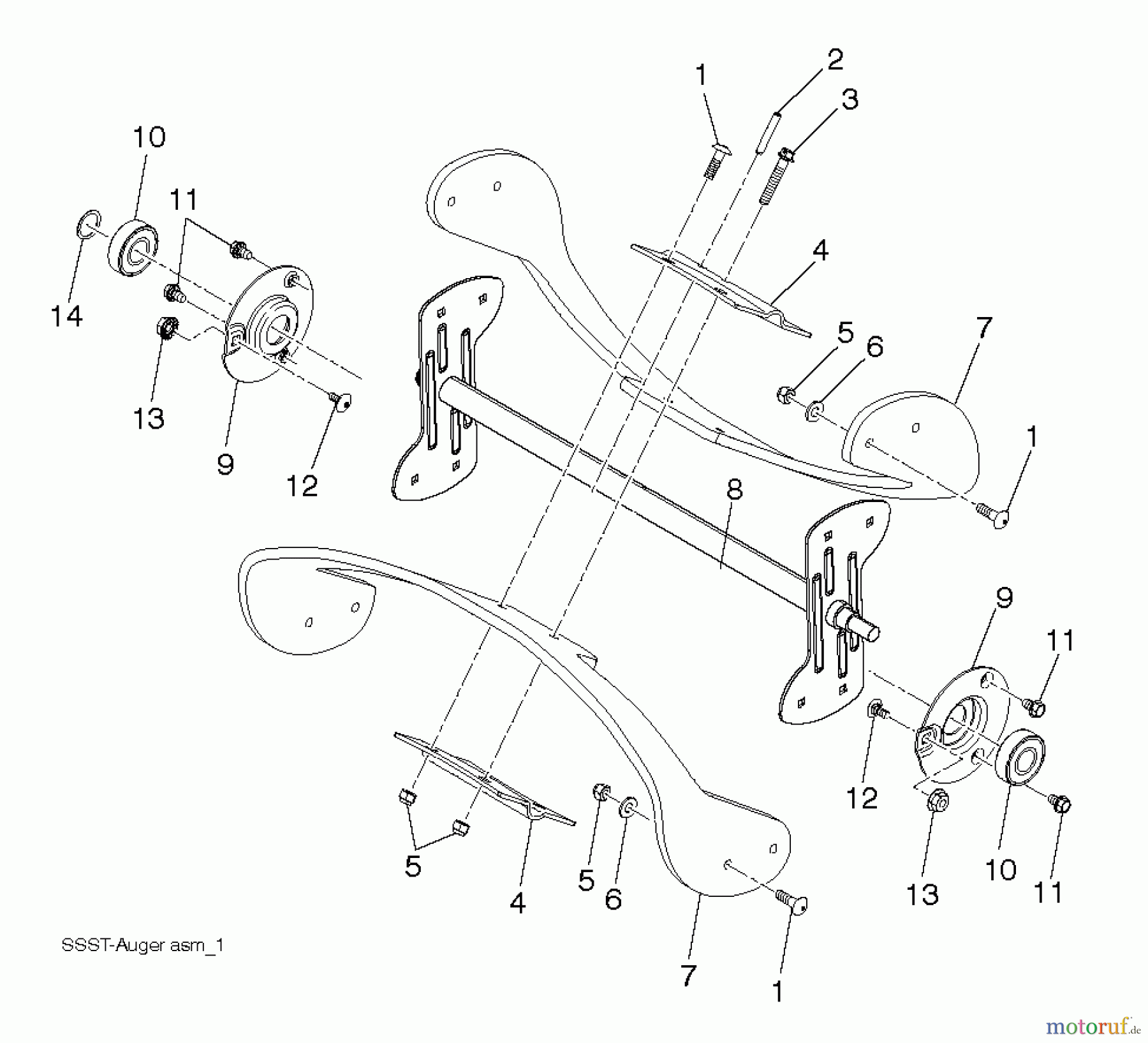Poulan / Weed Eater Schneefräsen PP521ES (96188000600) - Poulan Pro Snow Thrower (2011-06) AUGER