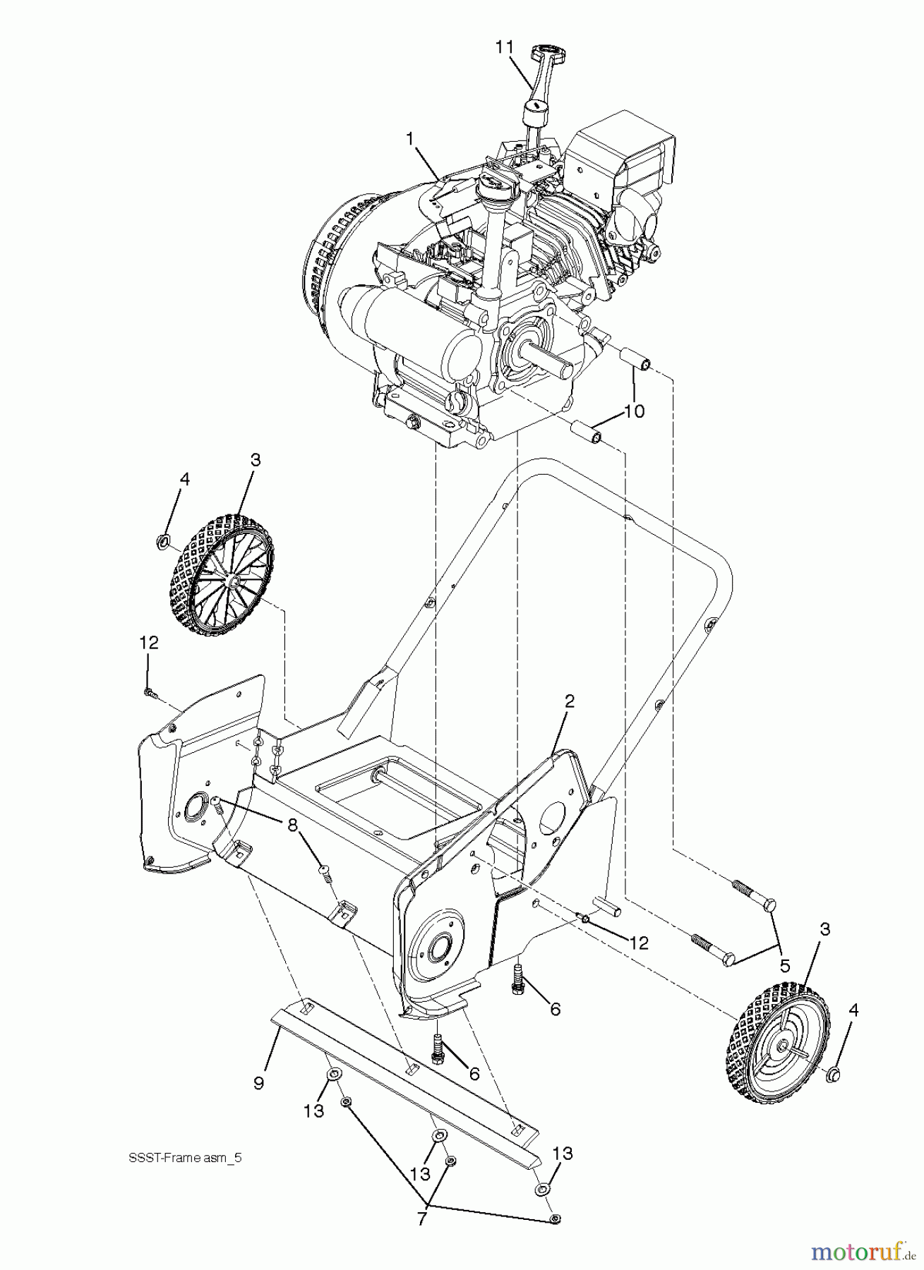 Poulan / Weed Eater Schneefräsen PR621 (96182000301) - Poulan Pro Snow Thrower (2011-06) FRAME