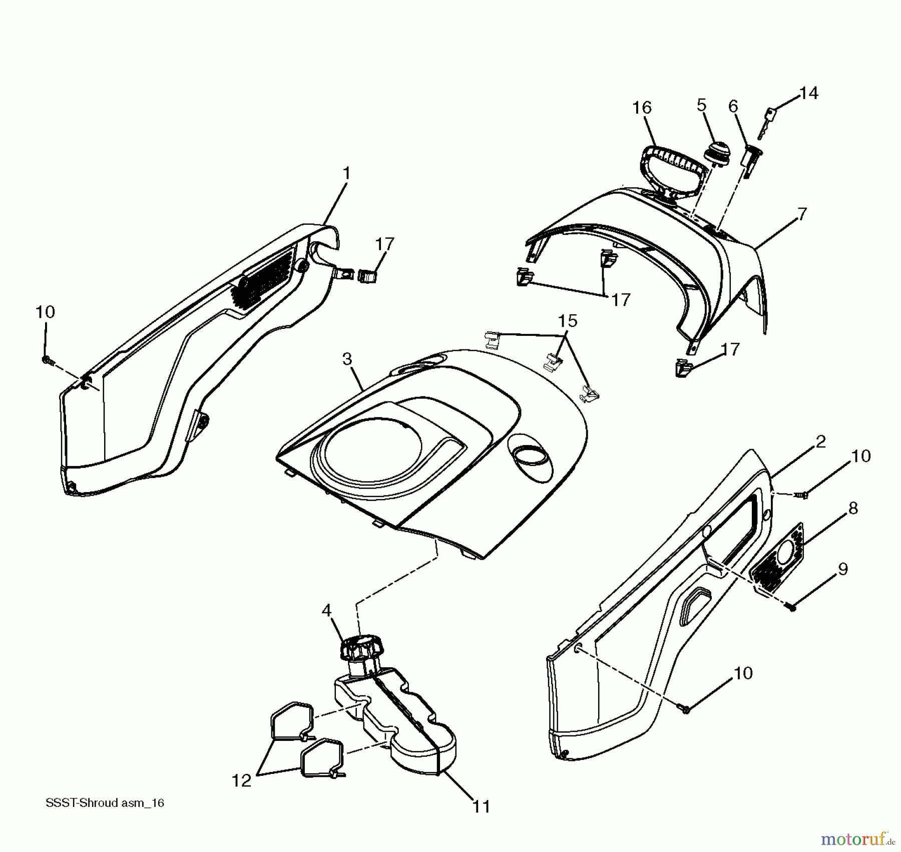Poulan / Weed Eater Schneefräsen PR621 (96182000301) - Poulan Pro Snow Thrower (2011-06) SHROUD