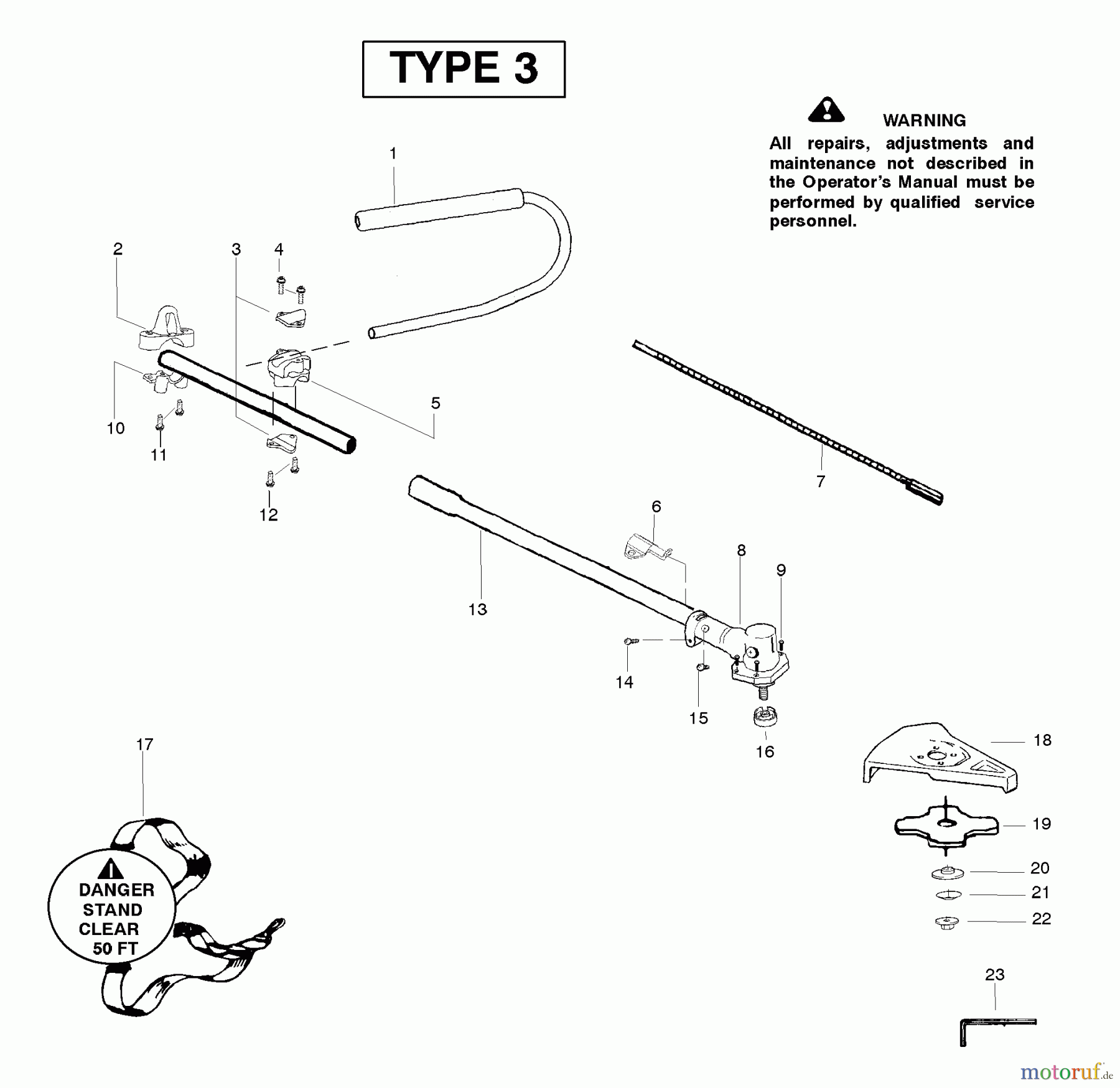 Poulan / Weed Eater Zubehör PP4000C (Type 3) - Poulan Pro Brushcutter Attachment Brushcutter Attachment Assembly Type 3