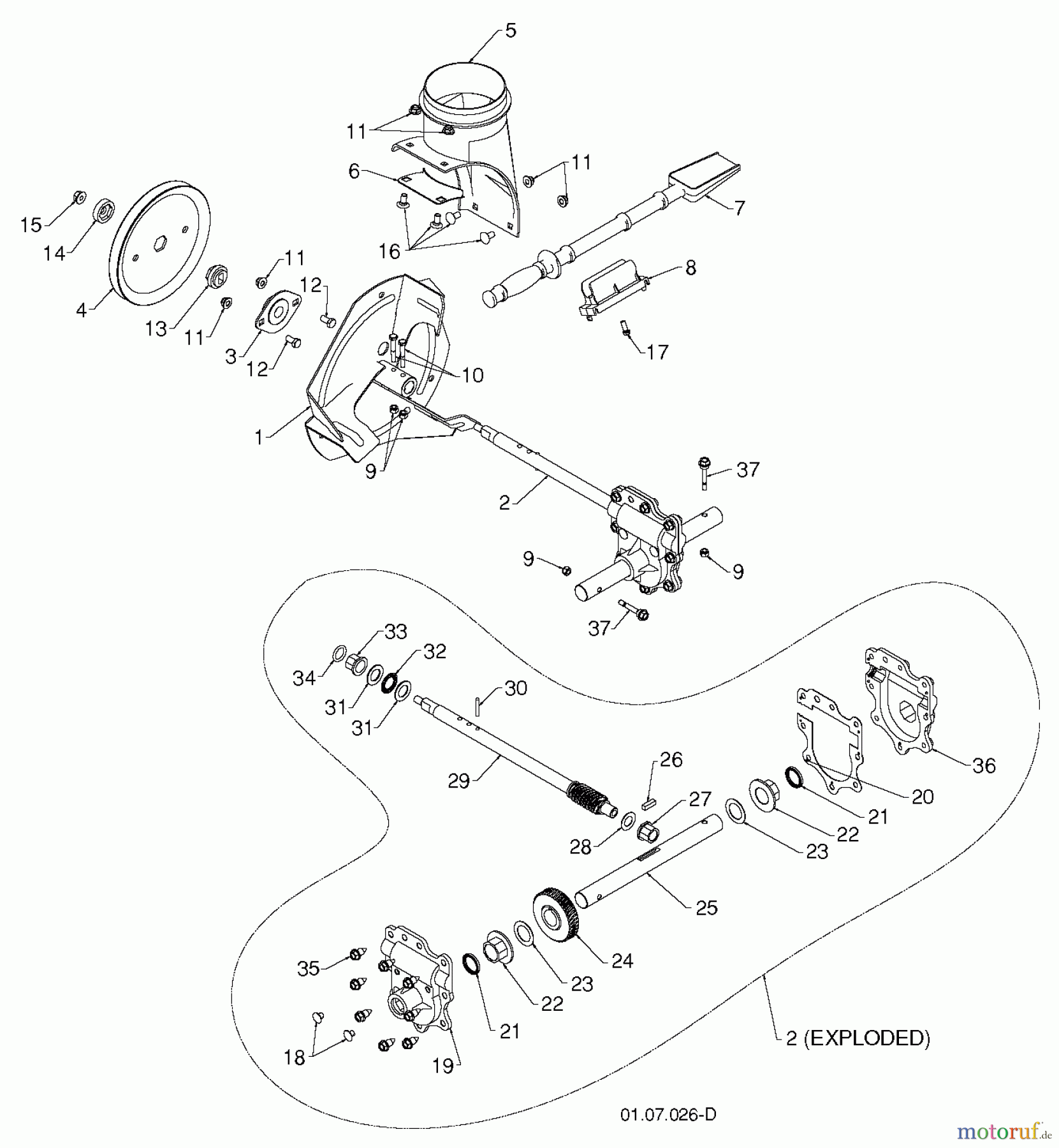 Poulan / Weed Eater Schneefräsen PR627ES (96192003803) - Poulan Pro Snow Thrower (2012-08) AUGER HOUSING IMPELLER #5